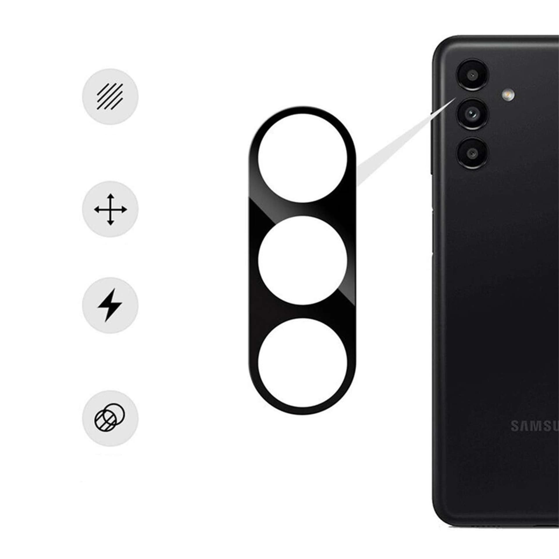 

Szkło ochronne osłona nakładka na aparat/ obiektyw do Samsung Galaxy S23 / S23+ Plus czarny