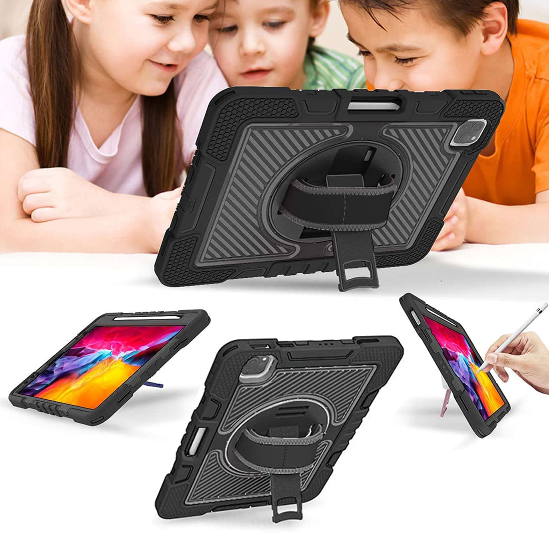 

Etui pancerne StripeShell 360 do iPad Air 4 / 5 (2020/2022) / iPad Pro 11 (2018 / 2020 / 2021 / 2022) Czarne, 2018 / 2020 / 2021 / 2022) czarn