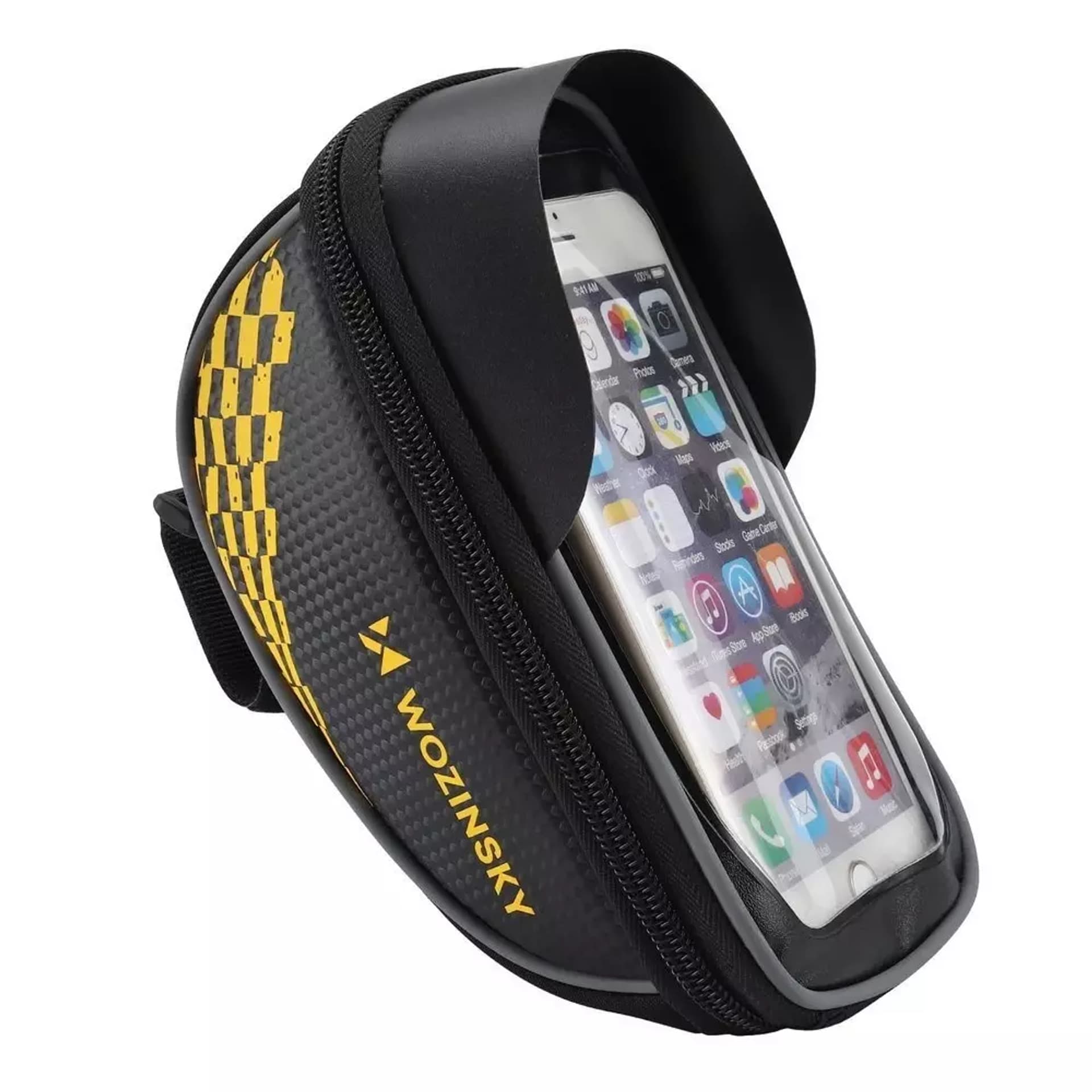 

Wozinsky torba rowerowa na kierownicę 1 l pokrowiec na telefon czarny (WBB18BK)