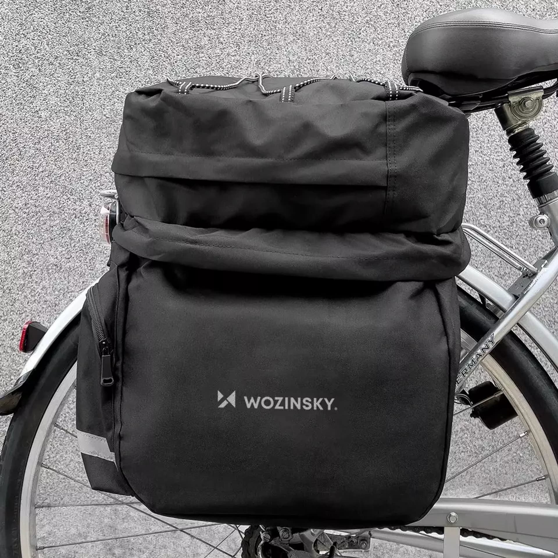 

Wozinsky pojemna torba rowerowa 60 l na bagażnik (osłona przeciwdeszczowa w zestawie) czarny (WBB13BK)