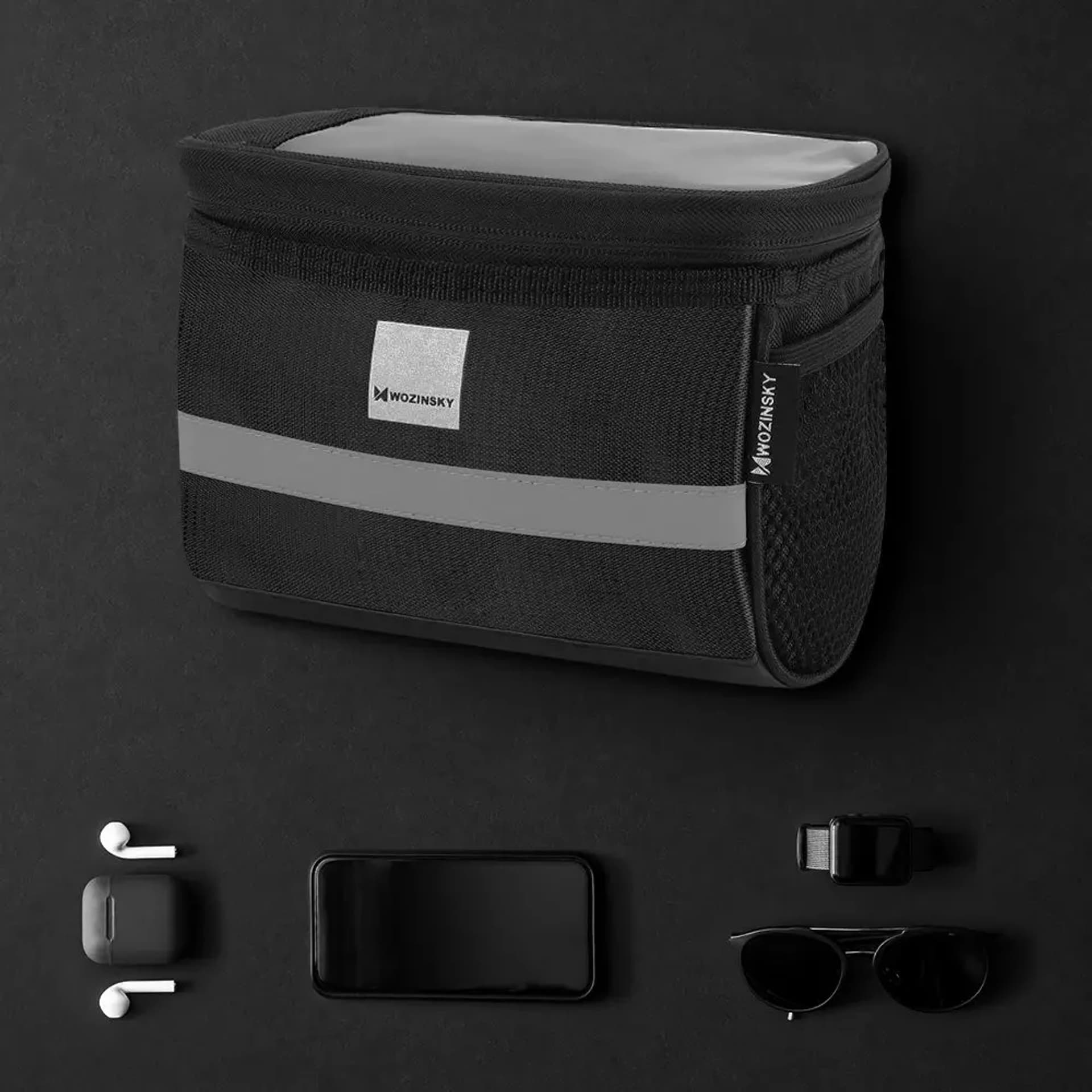 

Wozinsky torba rowerowa na kierownicę z etui na telefon 2 l czarny (WBB12BK)