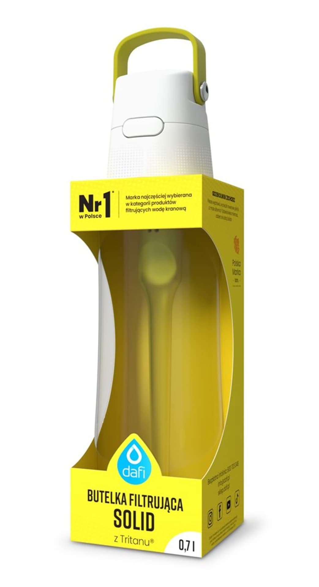 

Butelka Dafi SOLID 0,7L z wkładem filtrującym (żółta)