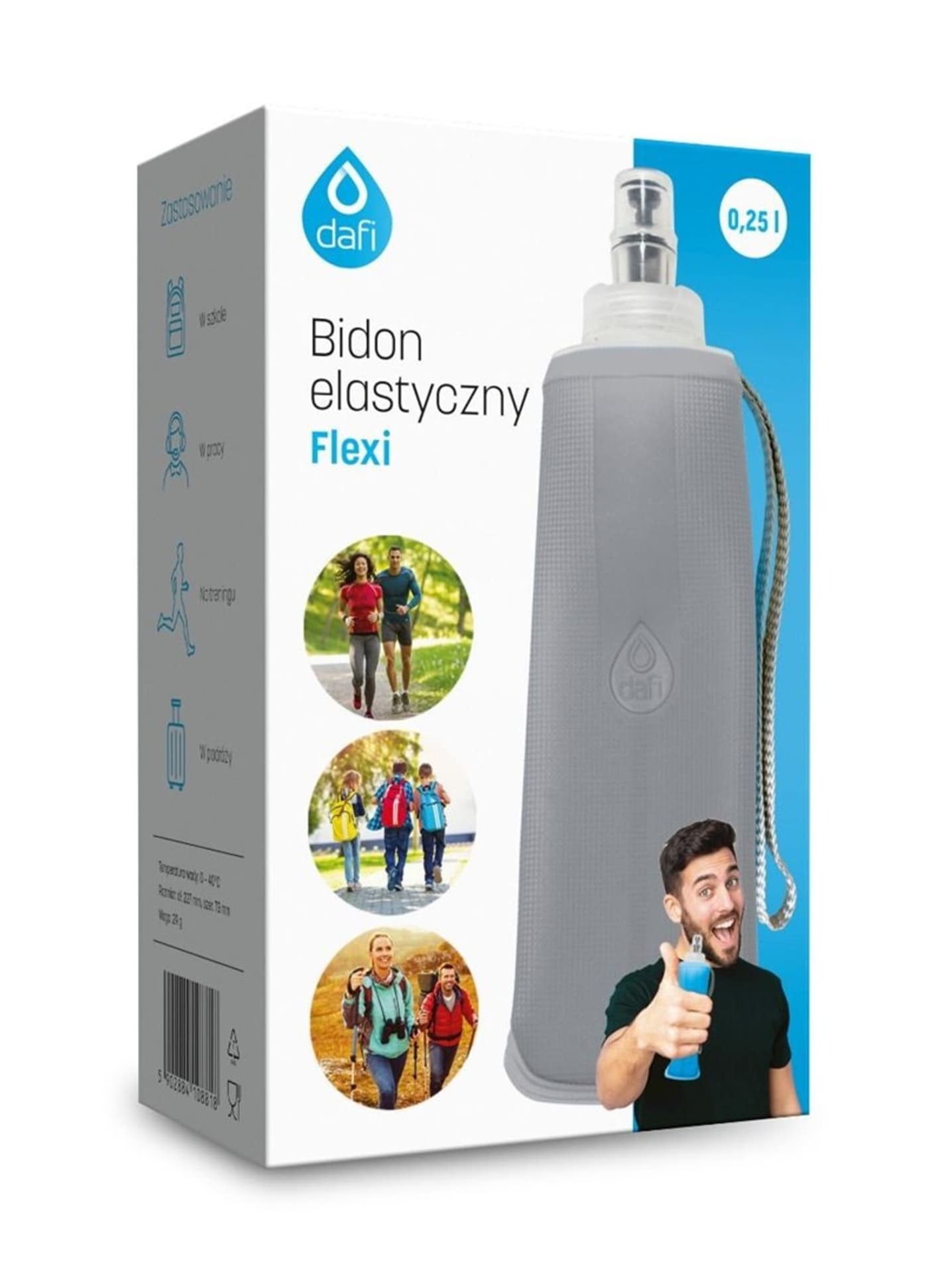 

Bidon elastyczny Dafi Flexi 250ml (stalowy)
