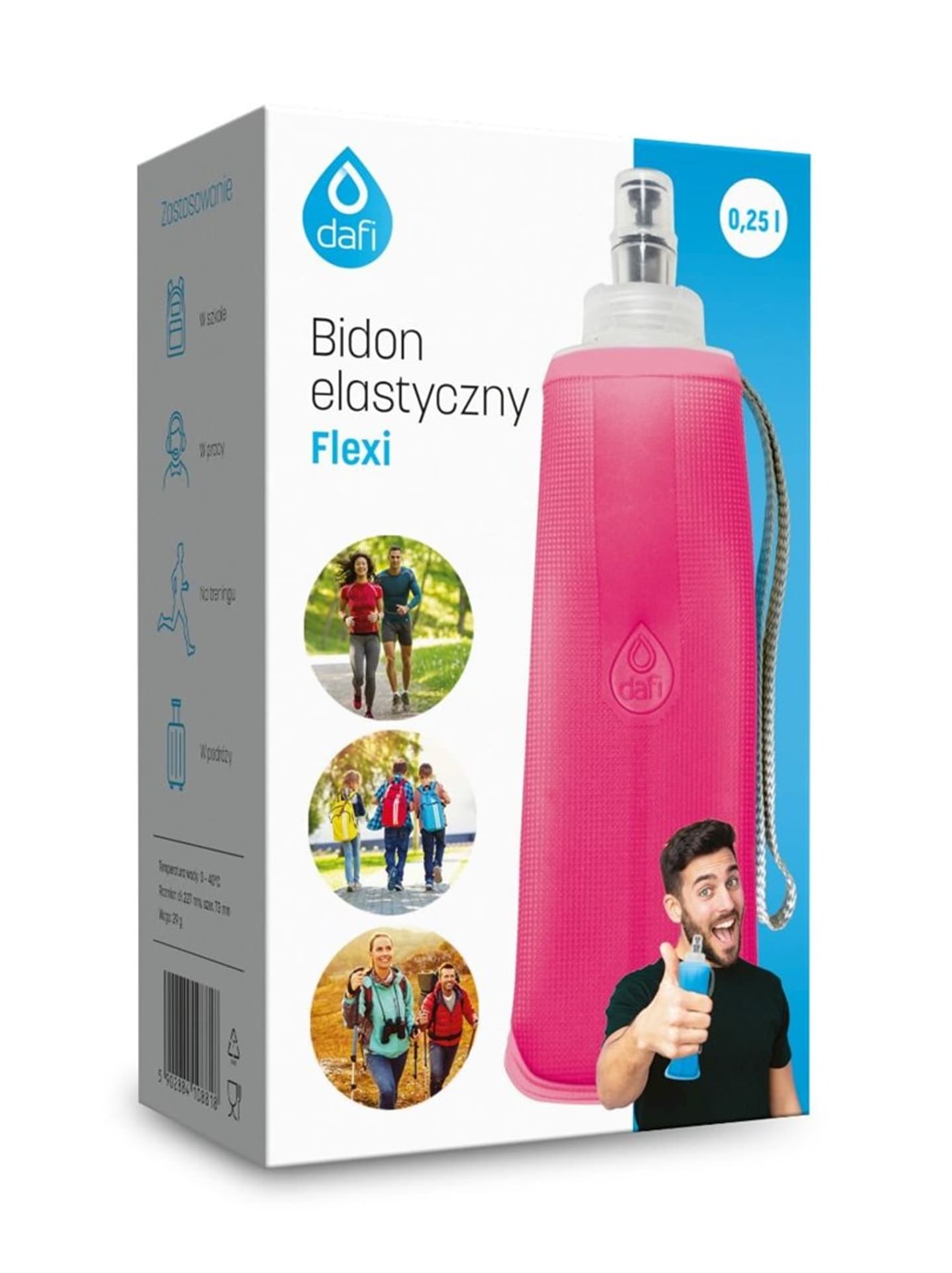 

Bidon elastyczny Dafi Flexi 250ml (flamingowy)