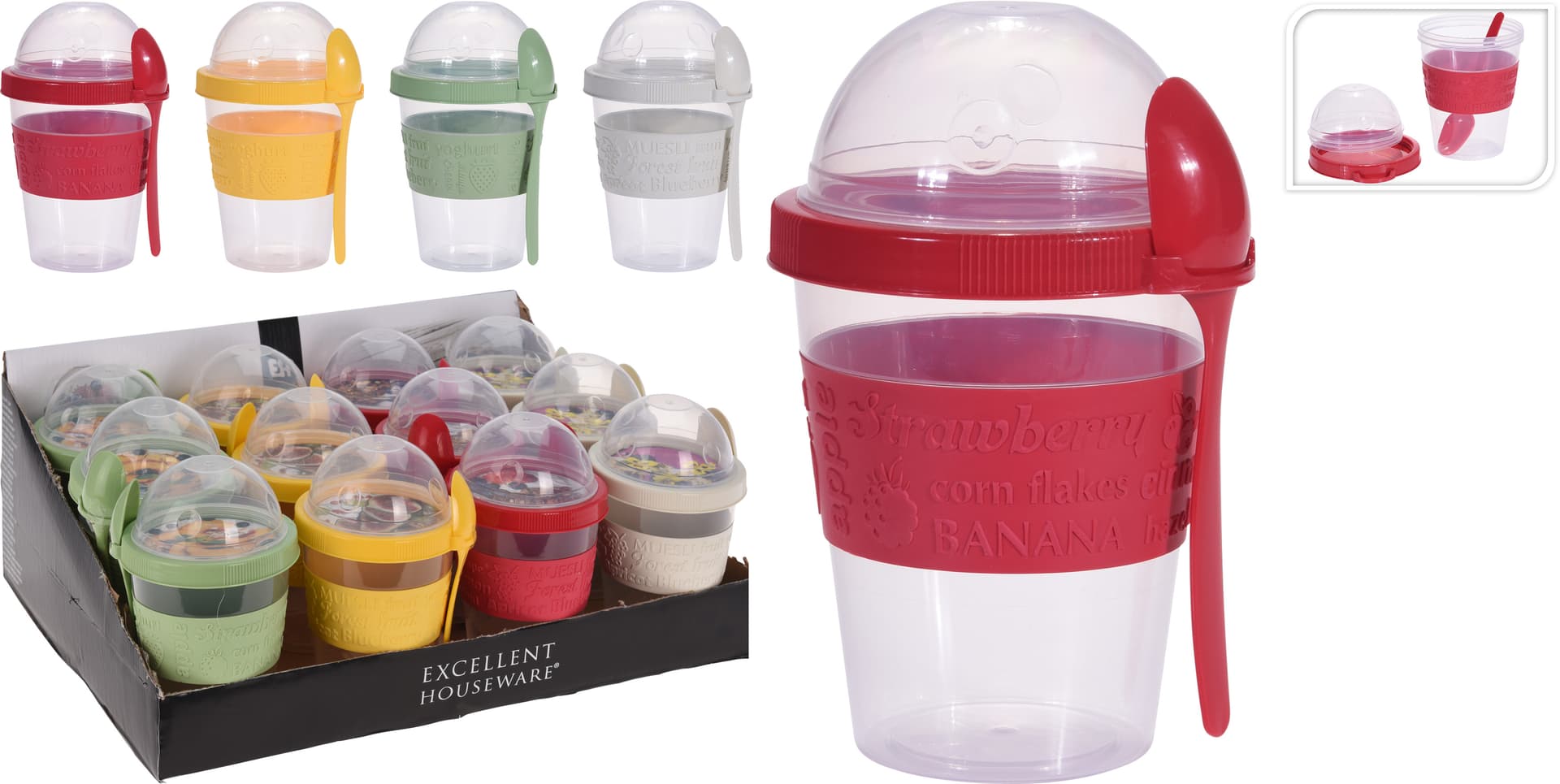 

Kubek na jogurt 600ml PP 4 rodzaje