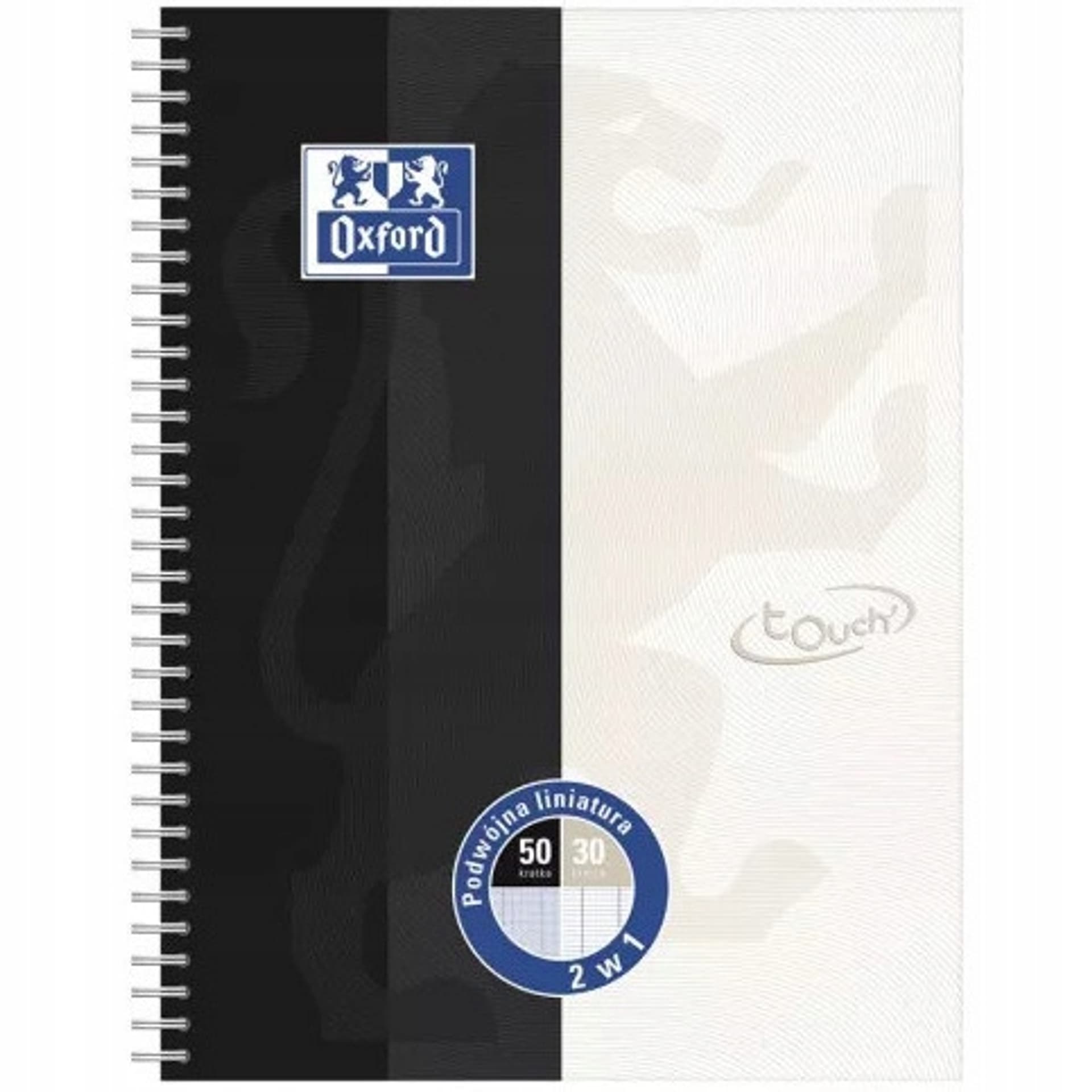 

Kołozeszyt A4+ 80k kratka+linia 90g TOUCH 400114804 OXFORD