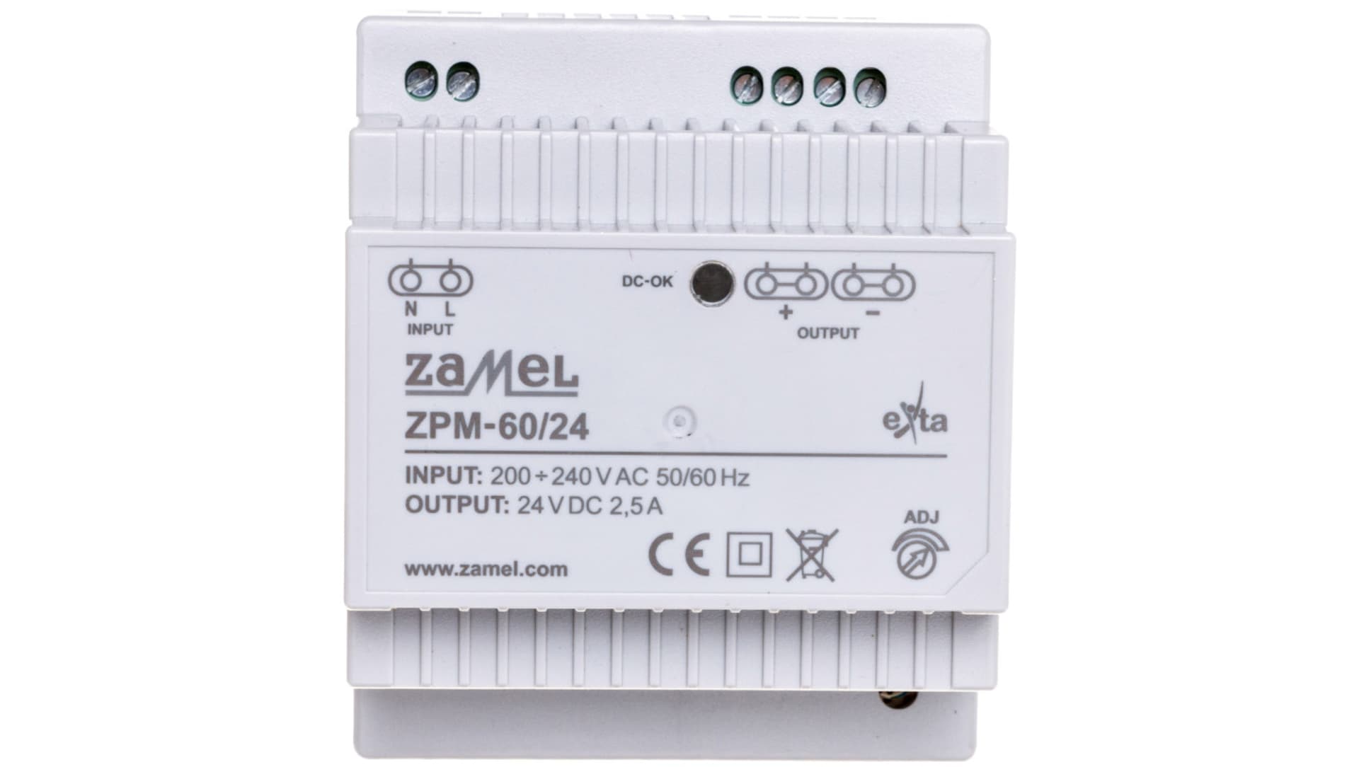 

Zasilacz impulsowy TH-35 60W 24V DC ZPM-60/24 EXT10000211