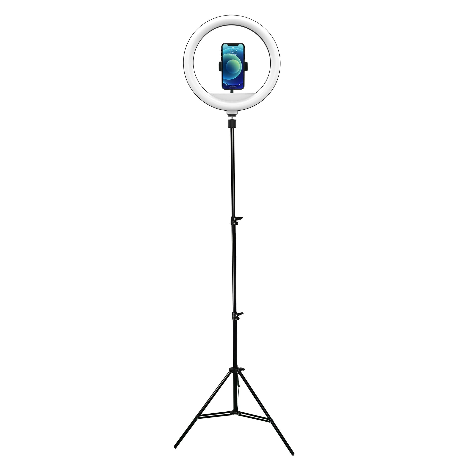 

Powerton lampa pierścieniowa 13", Dioda LED biała, duże, regulacja temepratury i intensywności światła, uchwyt telefonu i statyw