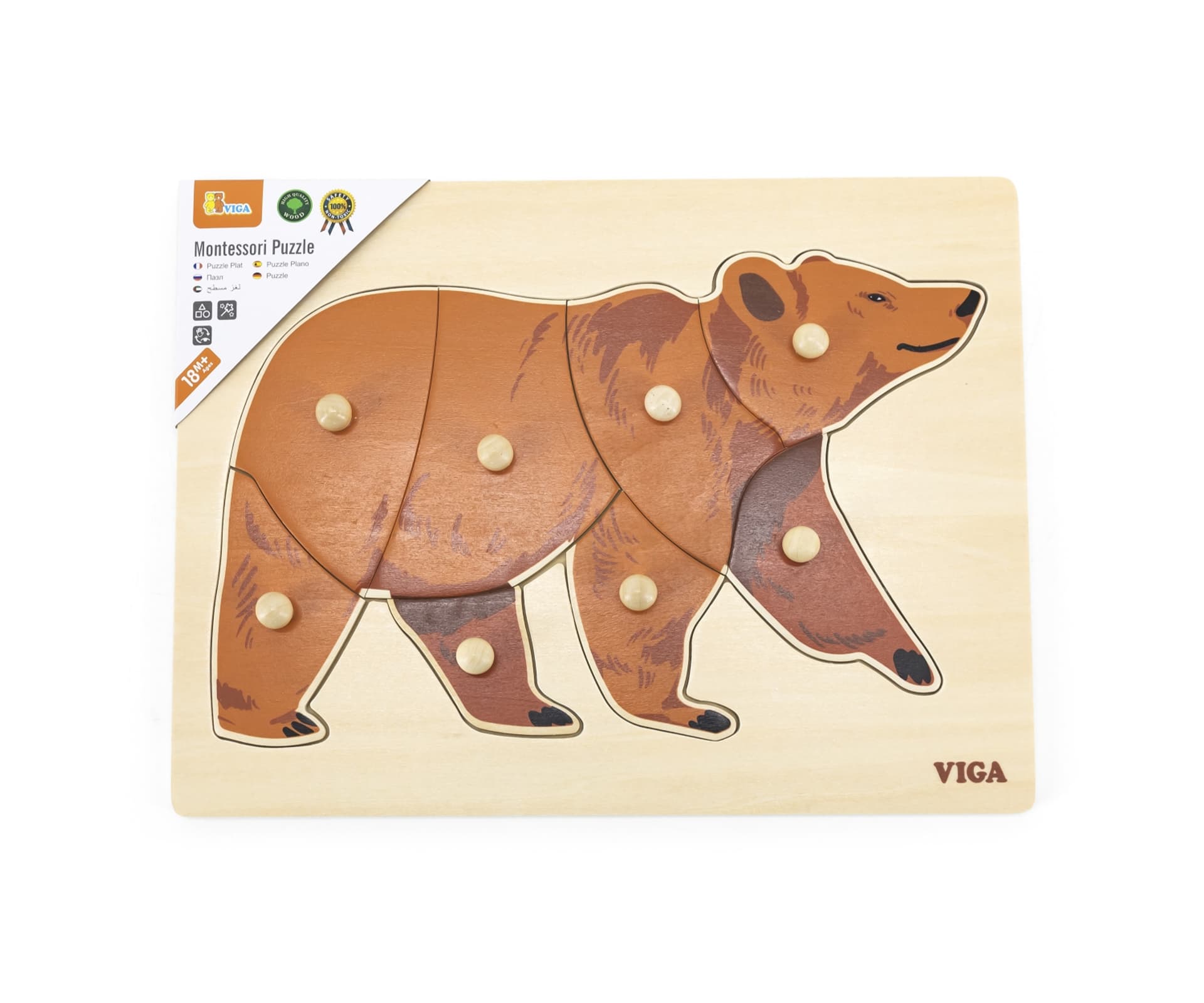 

Viga 44606 Puzzle na podkładce z uchwytami - Miś