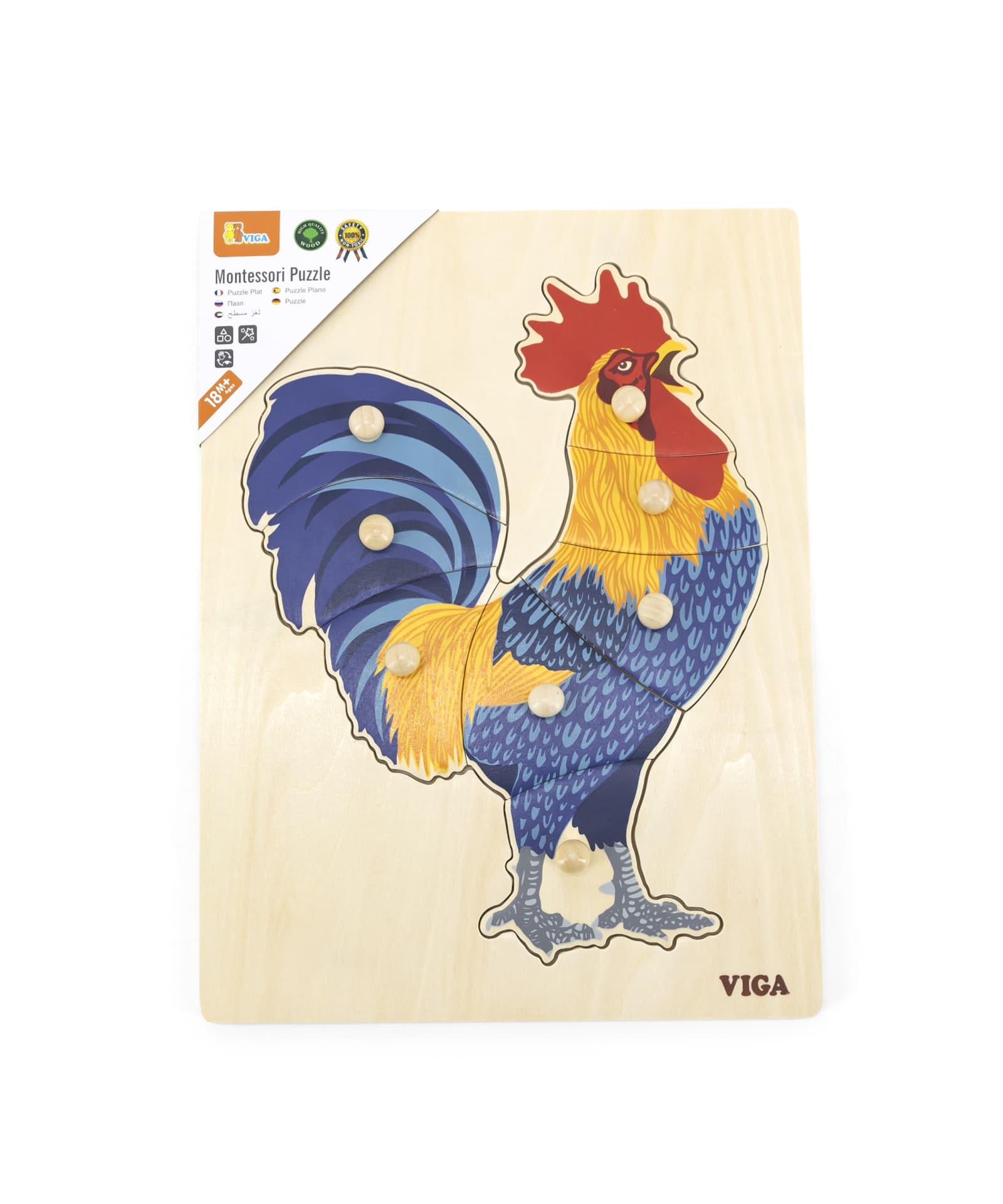 

Viga 44610 Puzzle na podkładce z uchwytami - Kogut