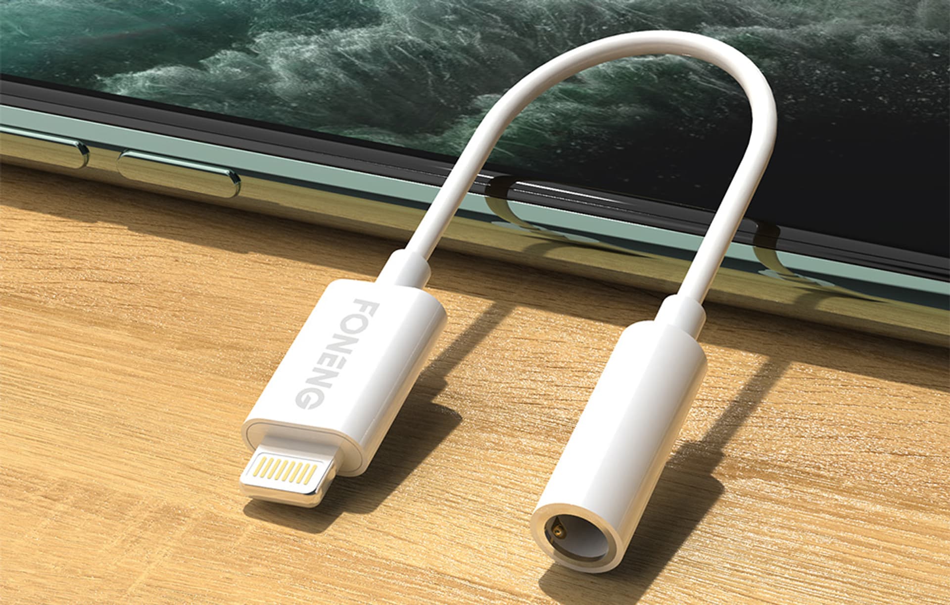 

Kabel audio 3.5mm jack do iPhone Foneng BM20 (biały)