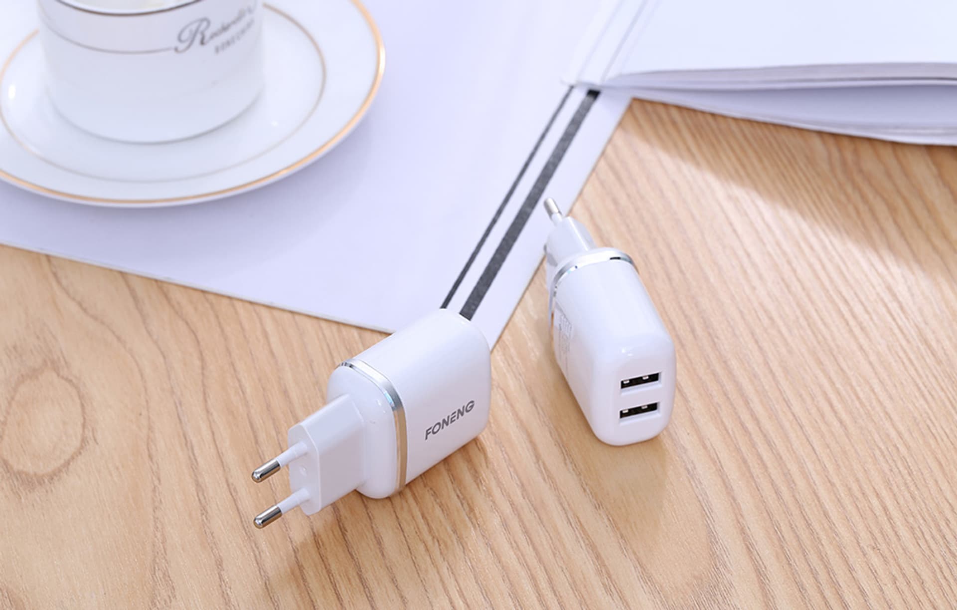 

Ładowarka sieciowa Foneng EU20 + kabel dual USB do Micro USB