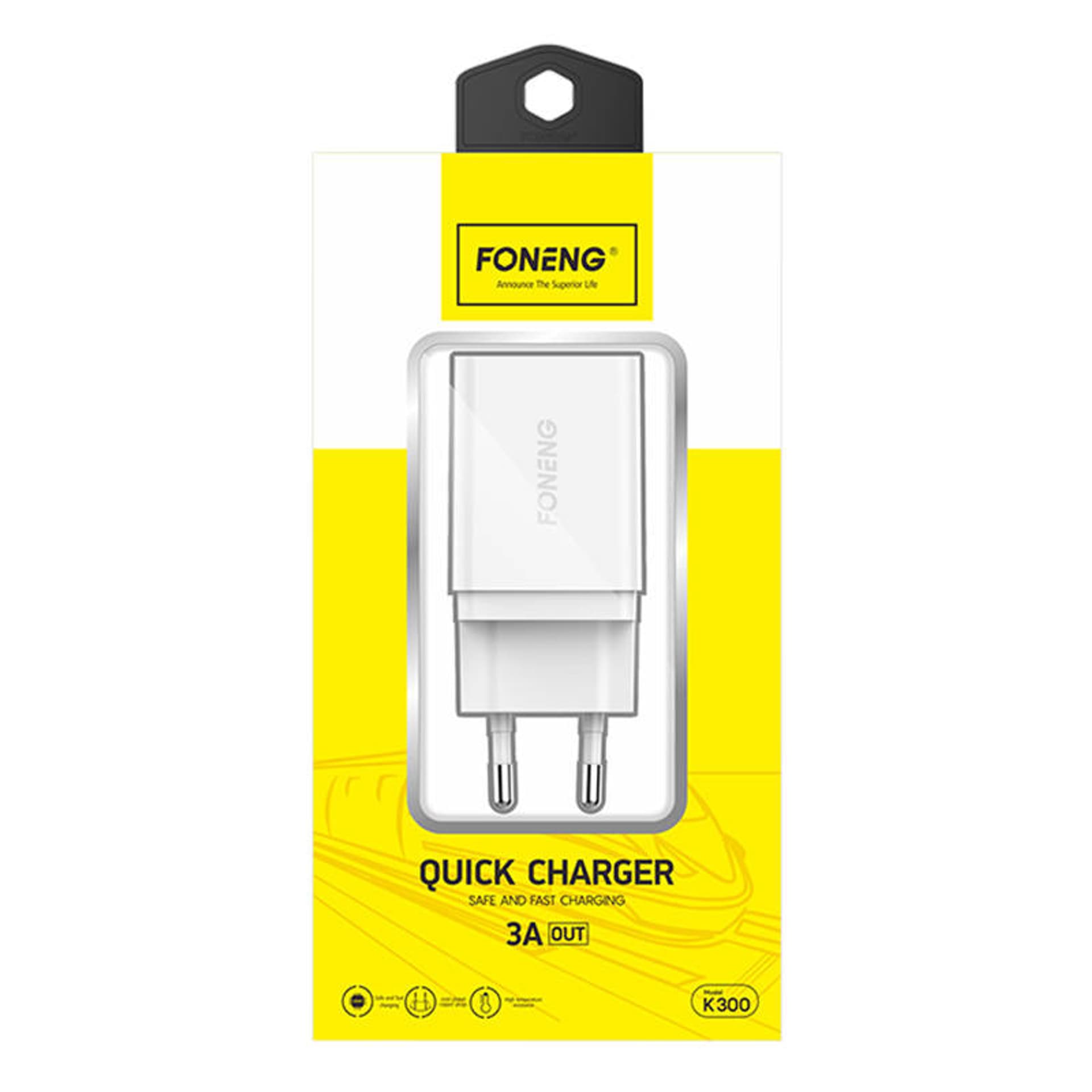 

Ładowarka sieciowa Foneng K300, 1x USB (biała)