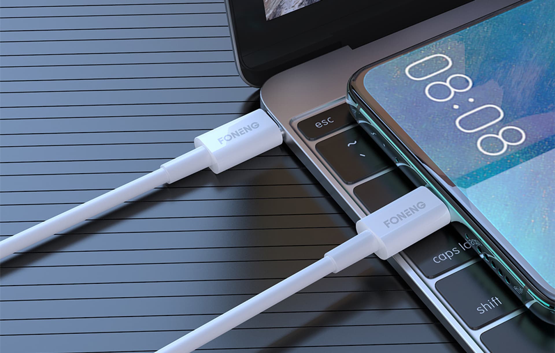 

Kabel USB-C do USB-C Foneng X55, 60W, 2m (biały)