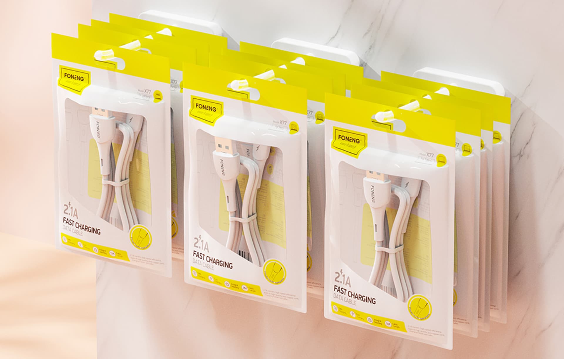 

Kabel USB do Lightning Foneng X77, 2.1A, 1m (biały)