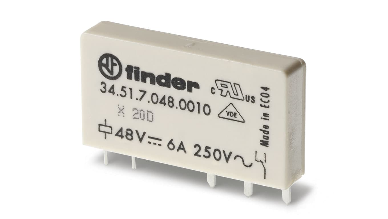 

Wąski przekaźnik elektromagnetyczny 1P 6A 12V DC, styk AgSnO2, do płytki drukowanej 34.51.7.012.4010