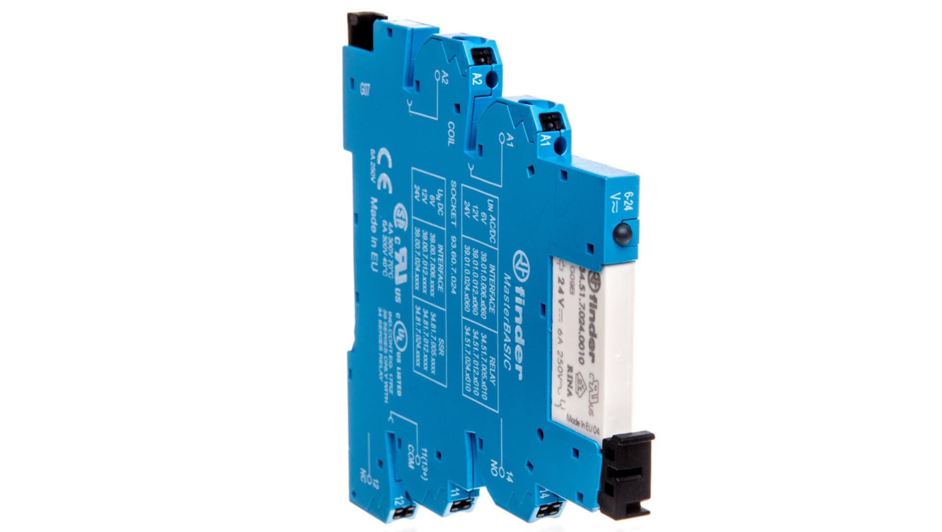 

Przekaźnikowy moduł sprzęgający 1P 6A 24V AC/DC szer. 6,2mm MasterBASIC 39.01.0.024.0060