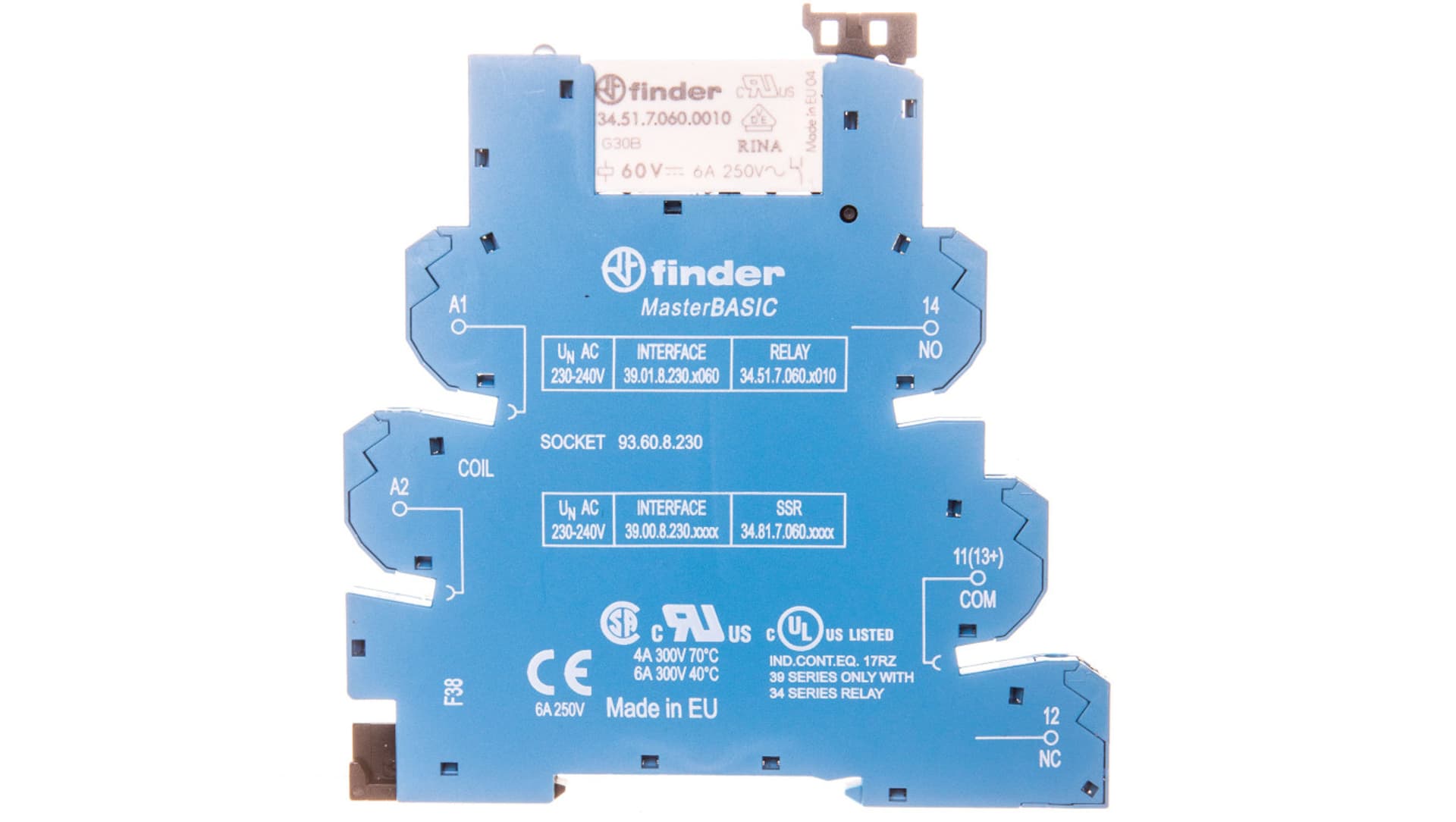 

Przekaźnikowy moduł sprzęgający 1P 6A 220-240V AC szer. 6,2mm MasterBASIC 39.01.8.230.0060
