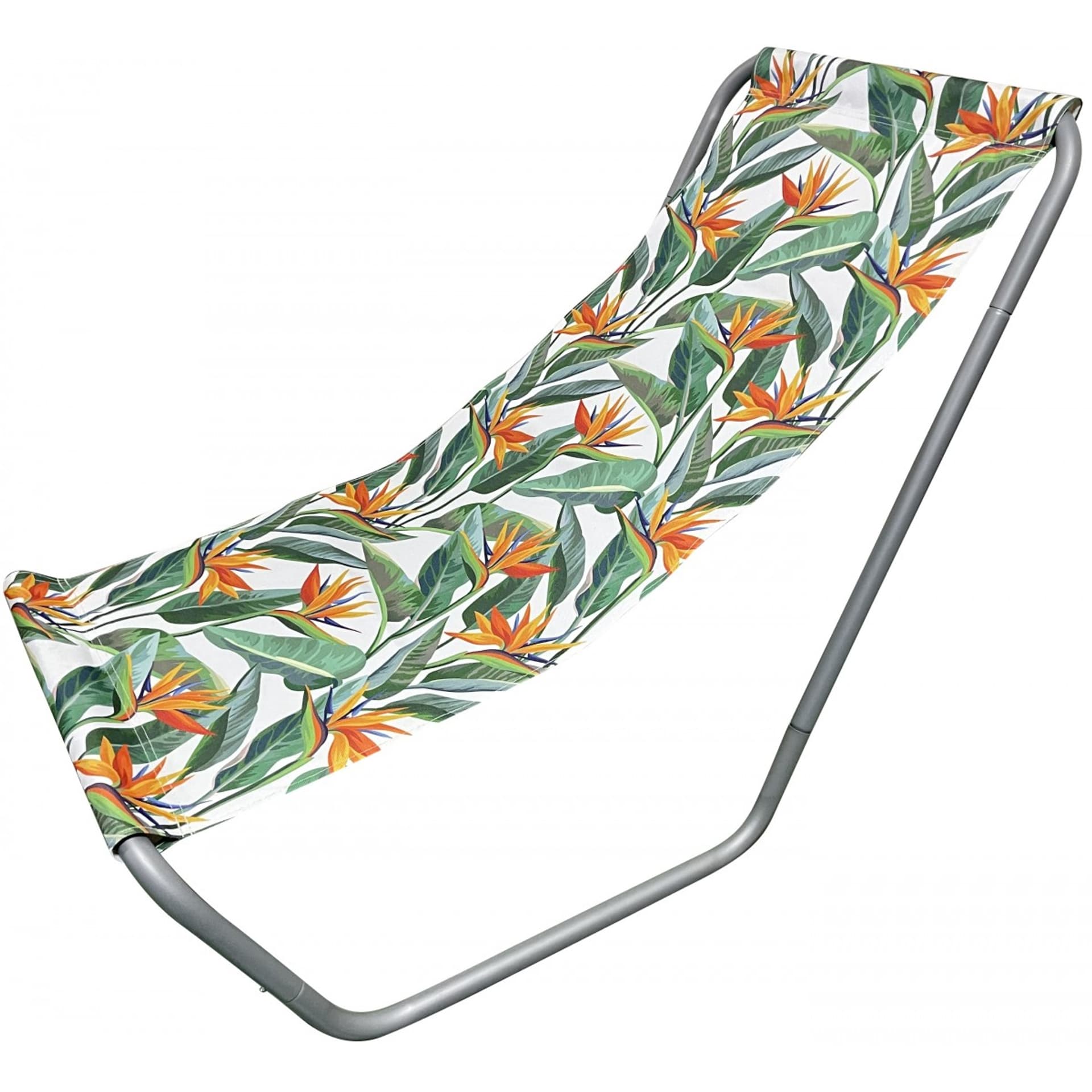 

LEŻAK OGRODOWO - PLAŻOWY SKŁADANY I TORBA FLOWERS STRELITZIA