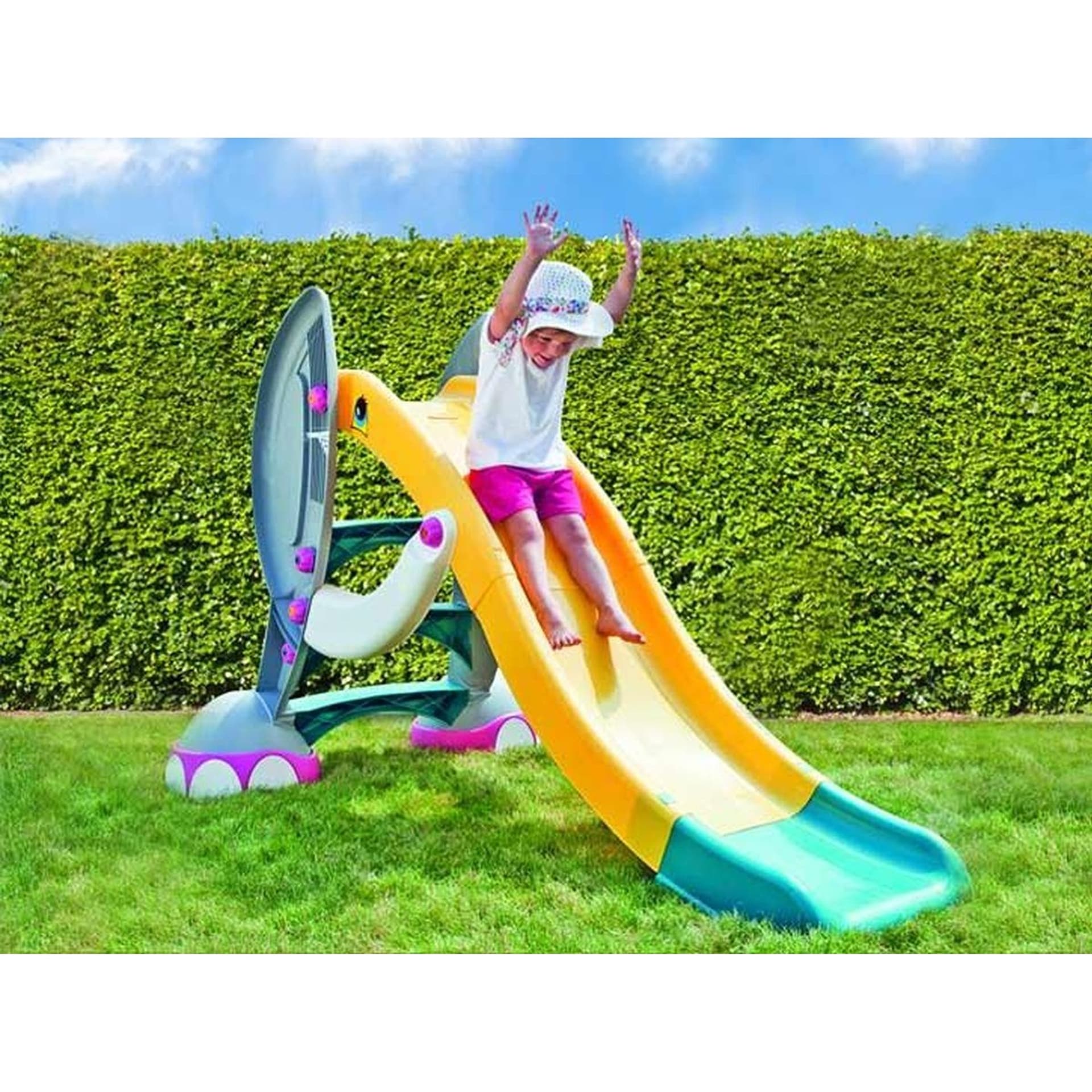 

ZJEŻDŻALNIA ŚLIZGAWKA OGRODOWA PLASTIKOWA DLA DZIECI XXL 204x112x123CM SŁOŃ