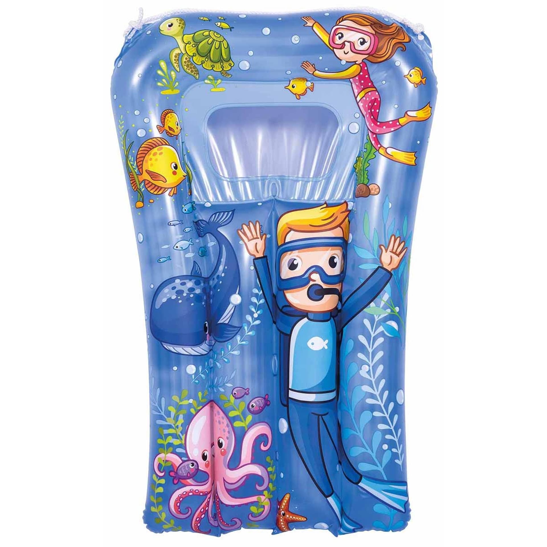 

MATERAC PLAŻOWY Z OKIENKIEM PODWODNY ŚWIAT 74x48CM 37591 - NIEBIESKI