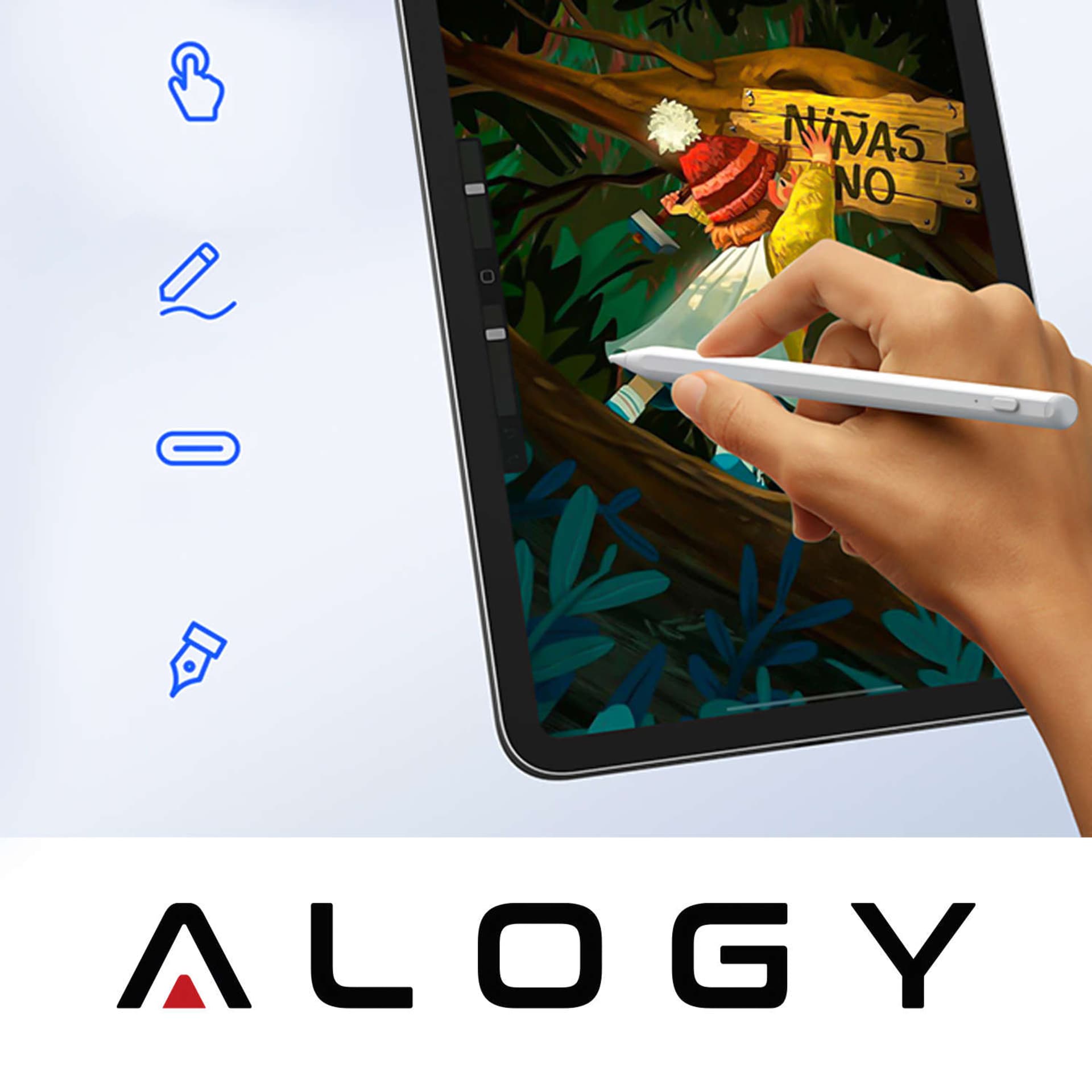 

RYSIK AKTYWNY PENCIL DO TELEFONU I TABLETU STYLUS PEN do Apple iPad Pro/ iPhone/ Air/ Mini Biały