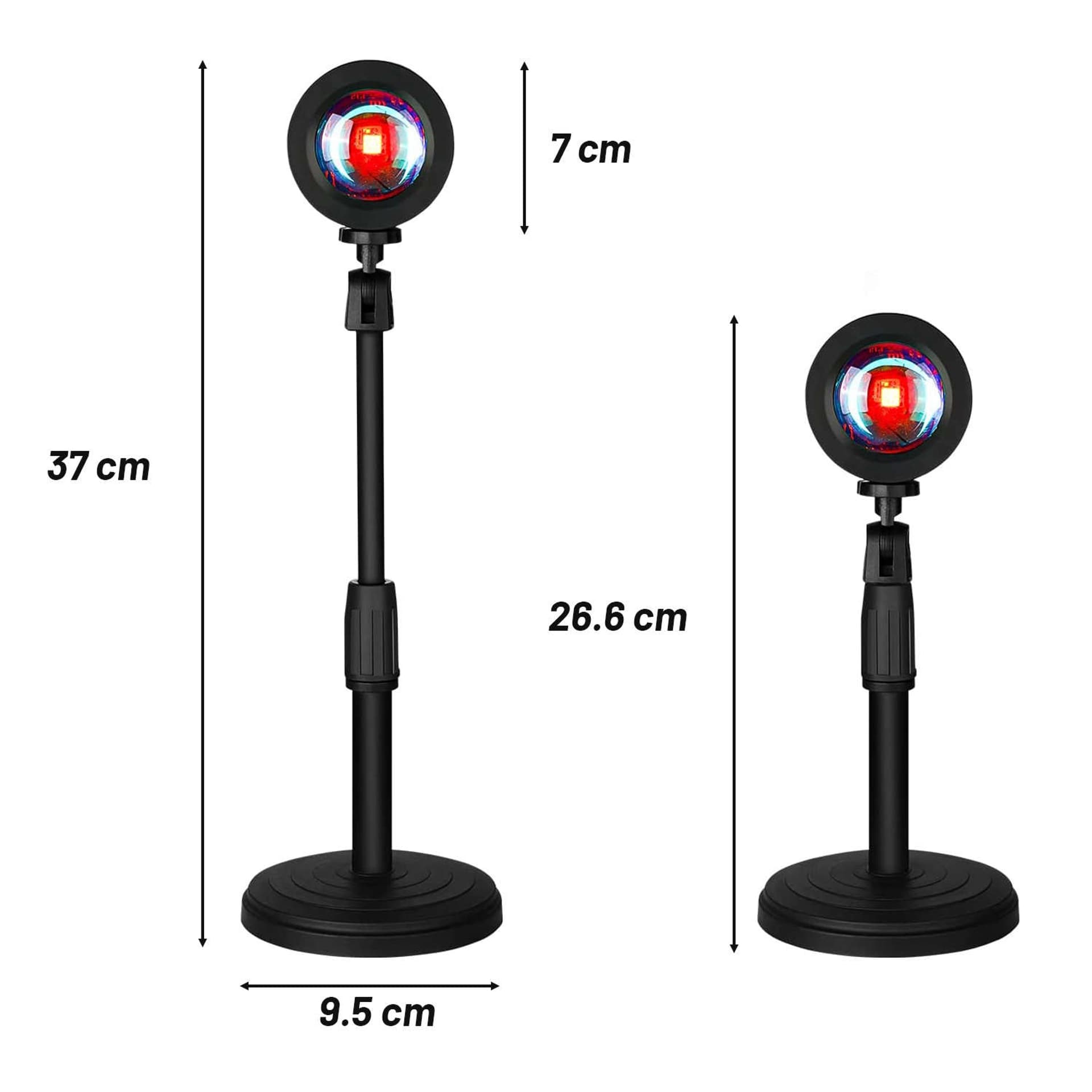 

Projektor zachodu słońca Alogy Sunset Projector z pilotem do zdalnego sterowania regulacja stojaka USB Czarny