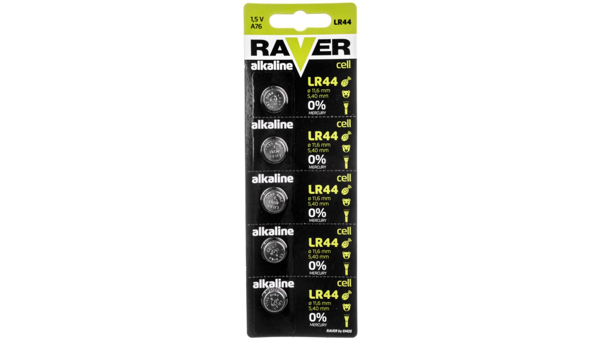 

Bateria alkaliczna RAVER LR44 /blister 5szt./ B7970