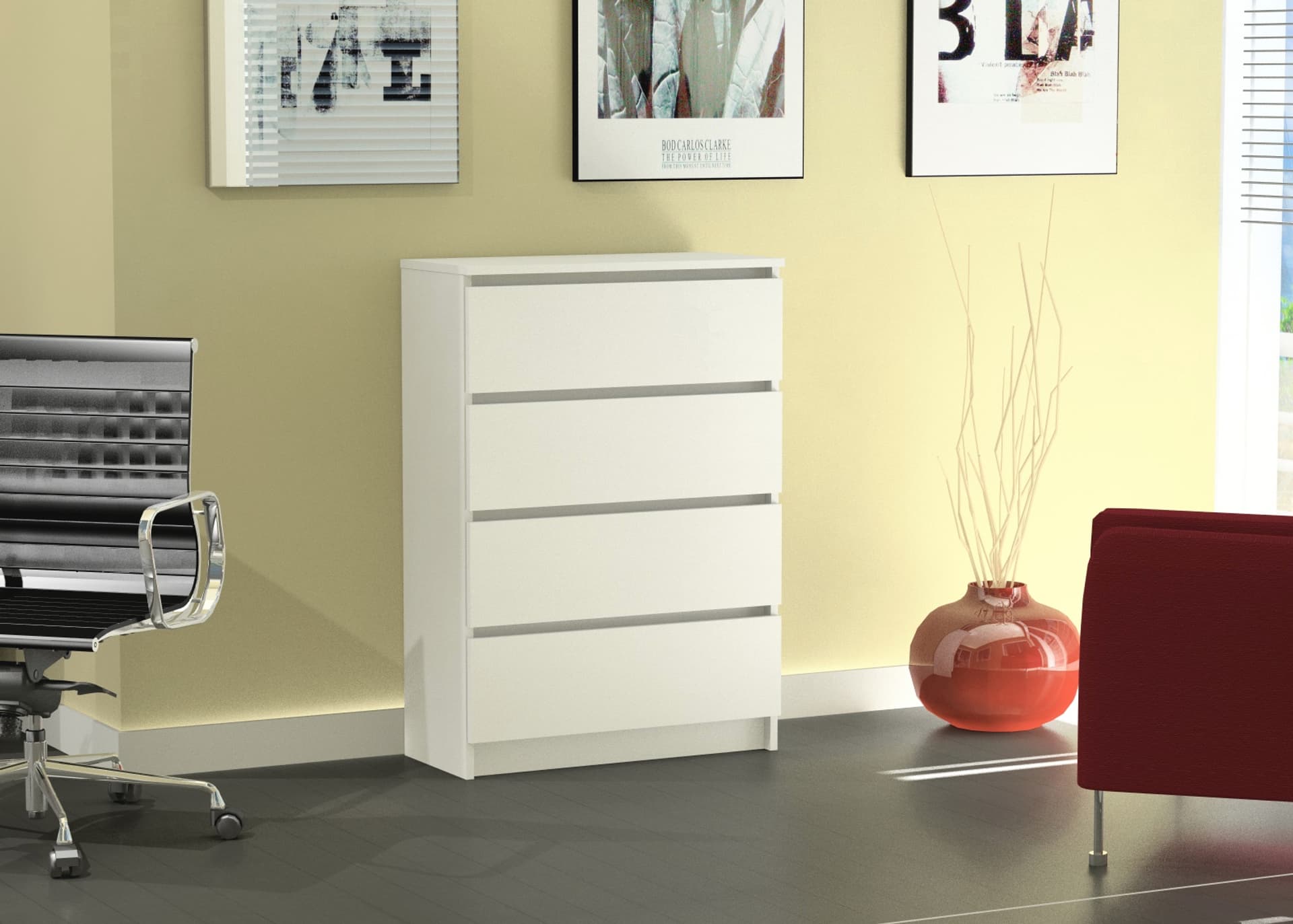 

Komoda RICO 4S biała 60 cm