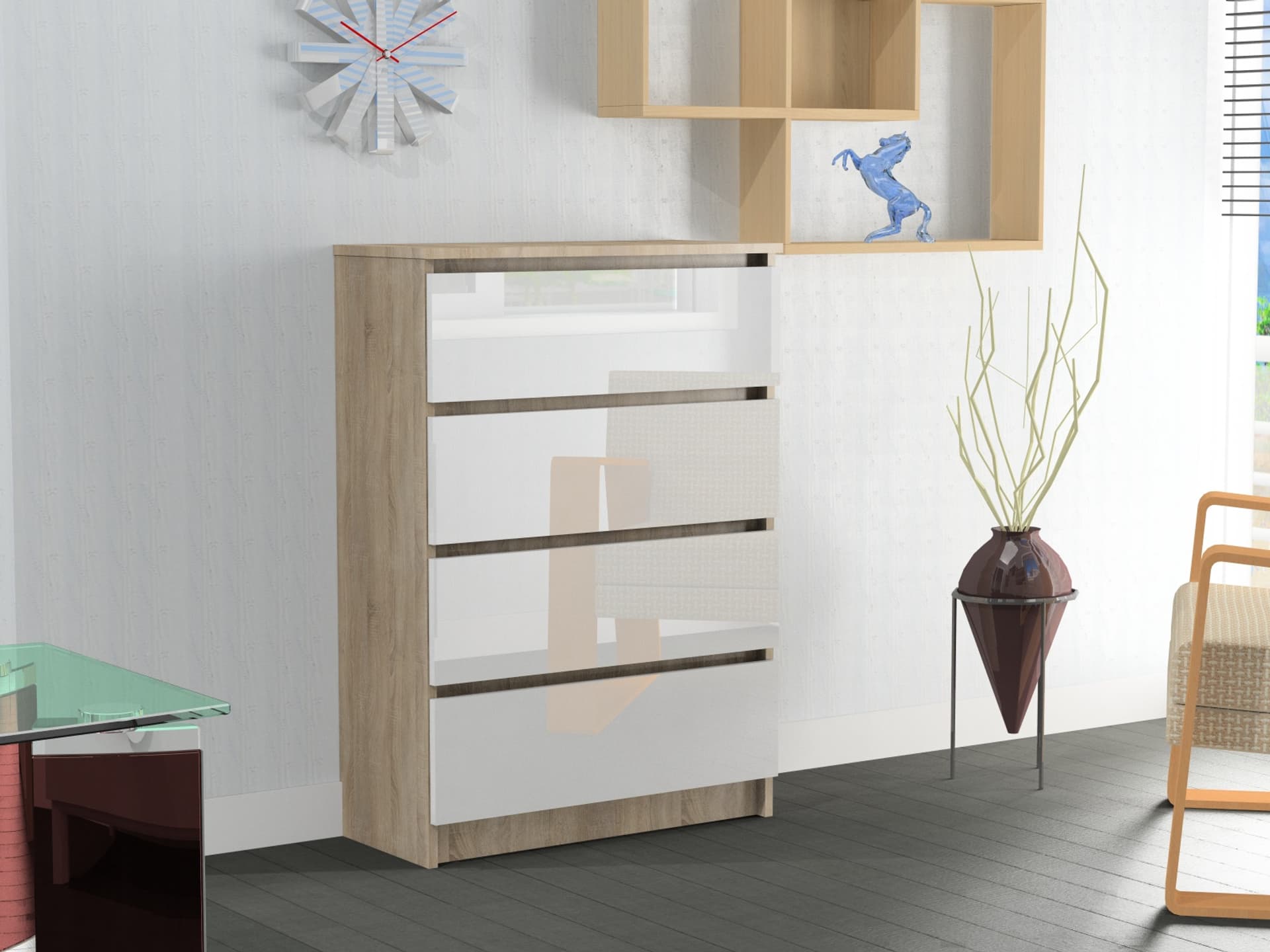 

Komoda RICO 4s WYSOKI POŁYSK 70 cm AKRYL Sonoma