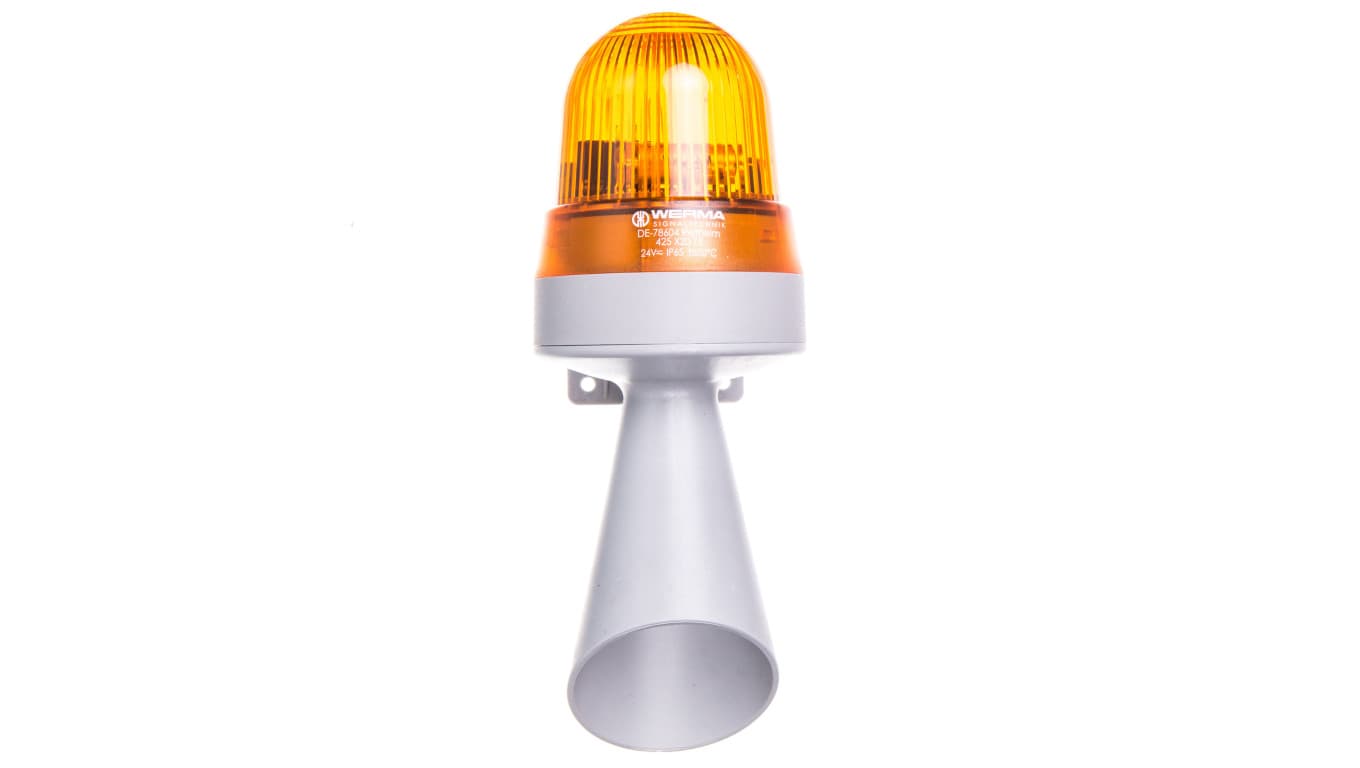 

Sygnalizator akustyczno-optyczny żółty błyskowy 98dB 24V AC/DC IP65 425.320.75