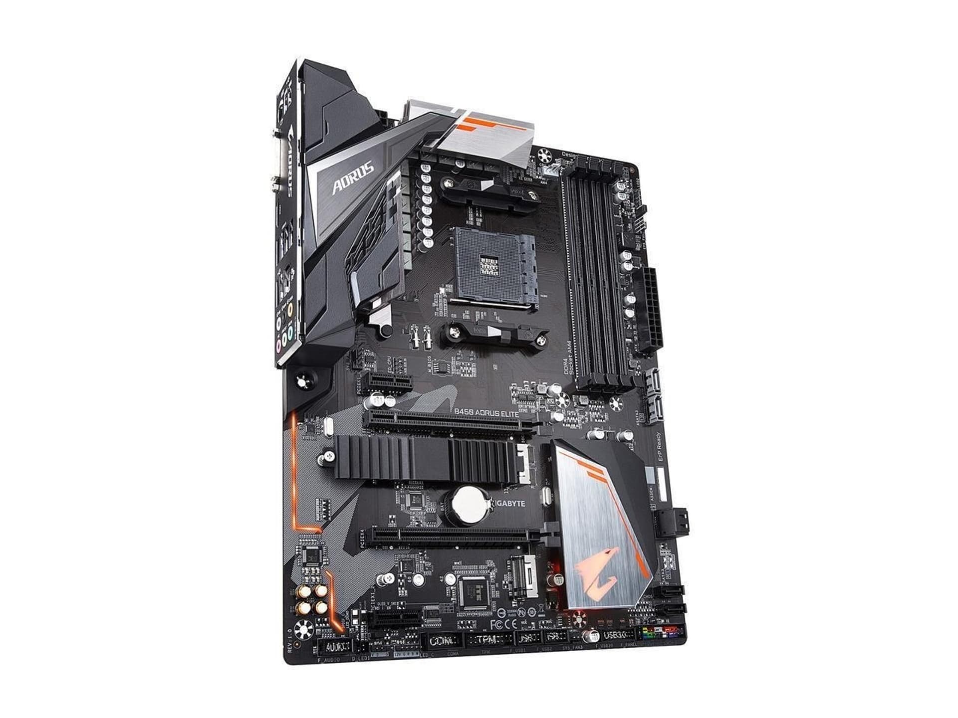 

Gigabyte B450 AORUS ELITE V2 1.0 Rodzina procesorów AMD, Gniazdo procesora AM4, DDR4 DIMM, Gniazda pamięci 4, Liczba złączy SATA
