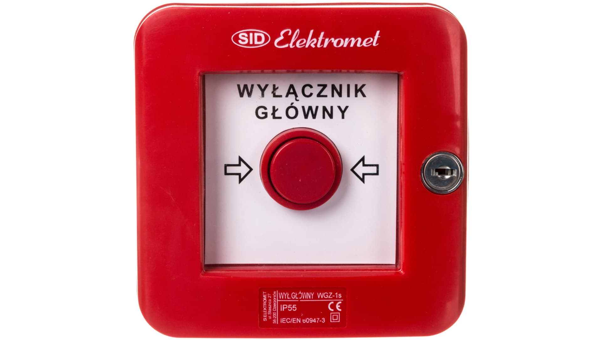 

Wyłącznik alarmowy samoczynny natynkowy z zamkiem WGZ-1s IP-55 921490