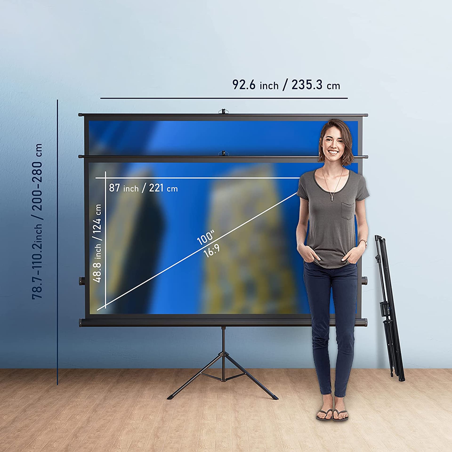 

Ekran projekcyjny zwijany na stelażu 100'' 16:9