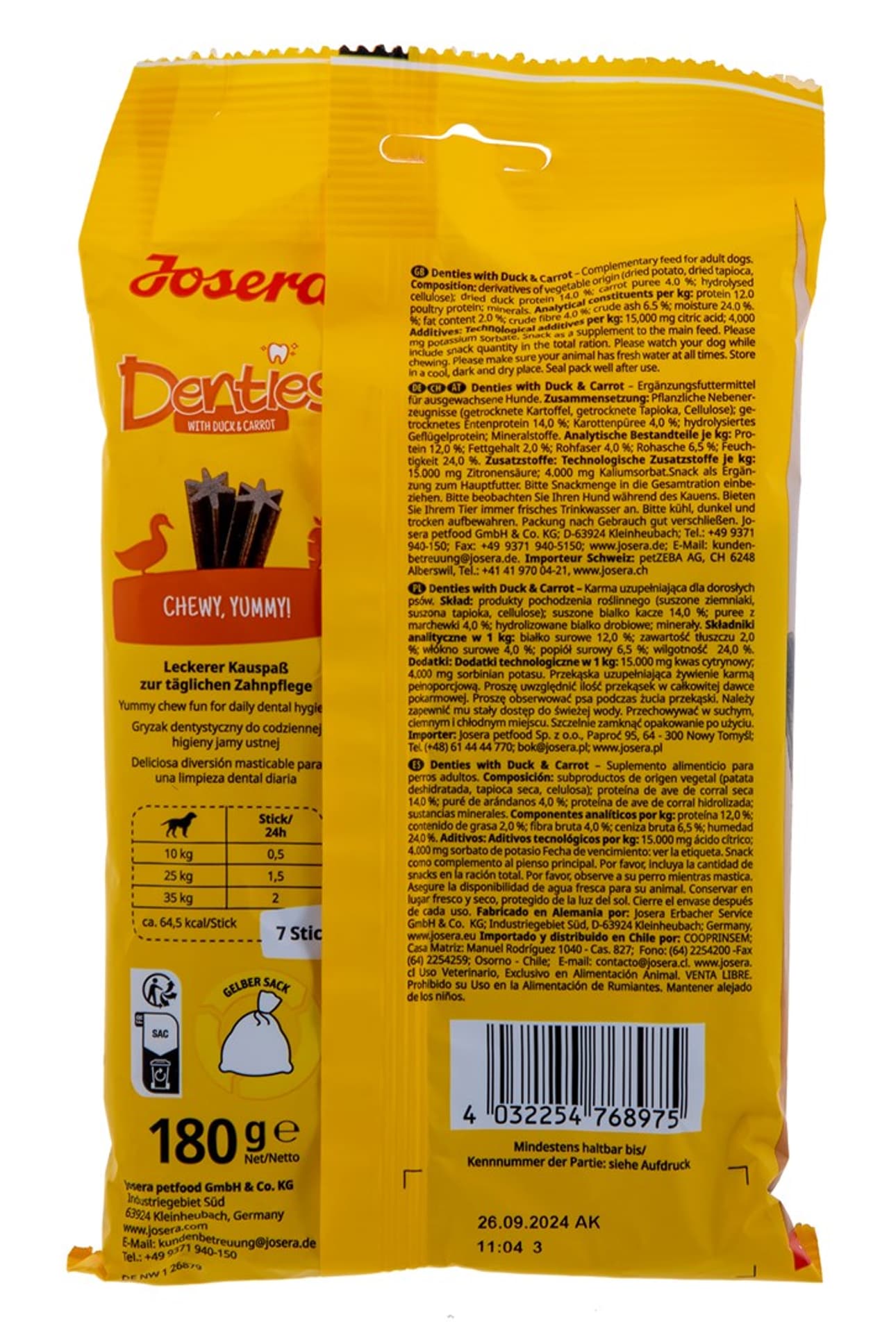 

Josera Denties z Kaczką i marchewką 180g