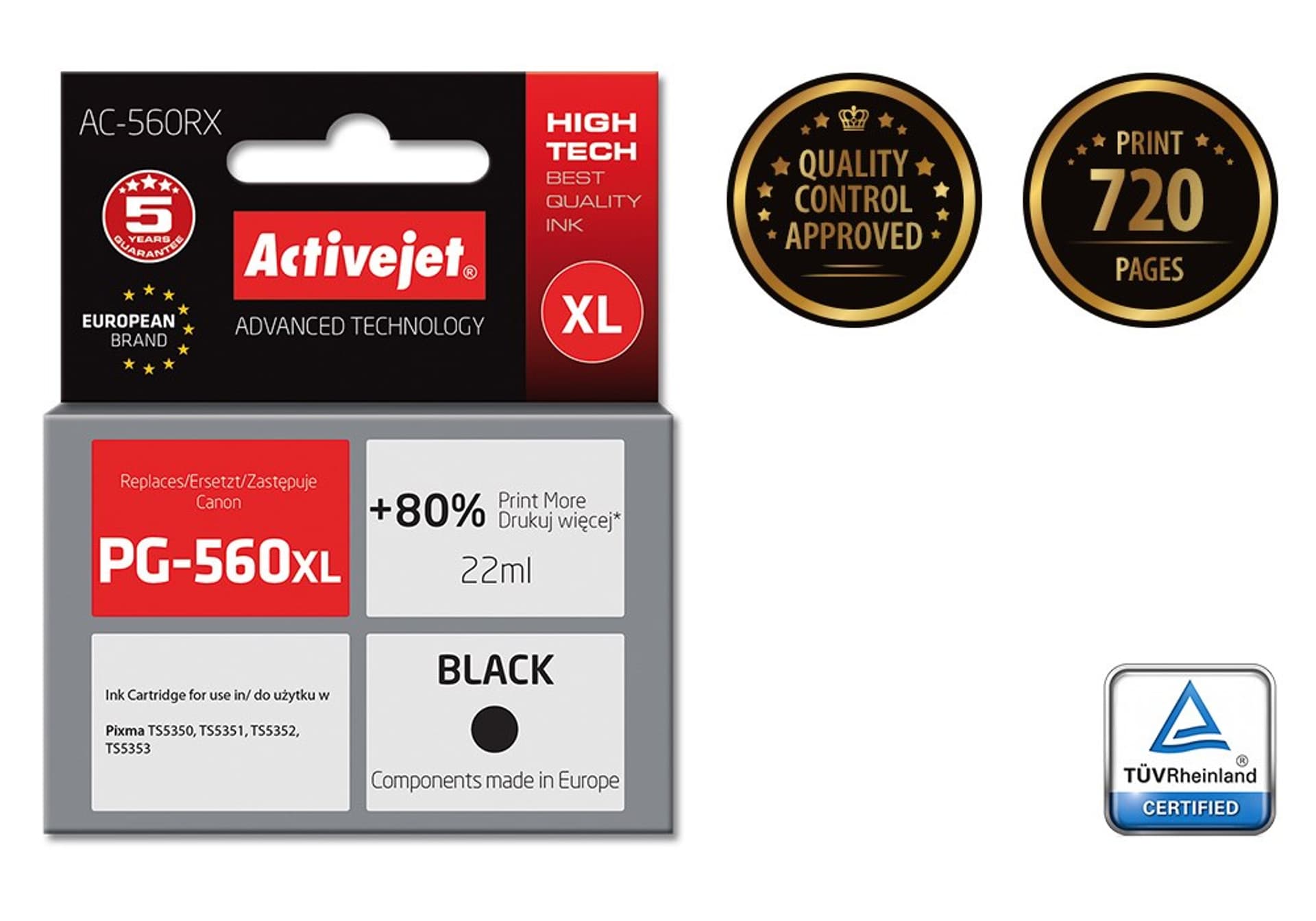 

Tusz Activejet AC-560RX (zamiennik Canon PG-560XL; Supreme; 22ml; czarny). Drukuje więcej o 80% względem OEM.