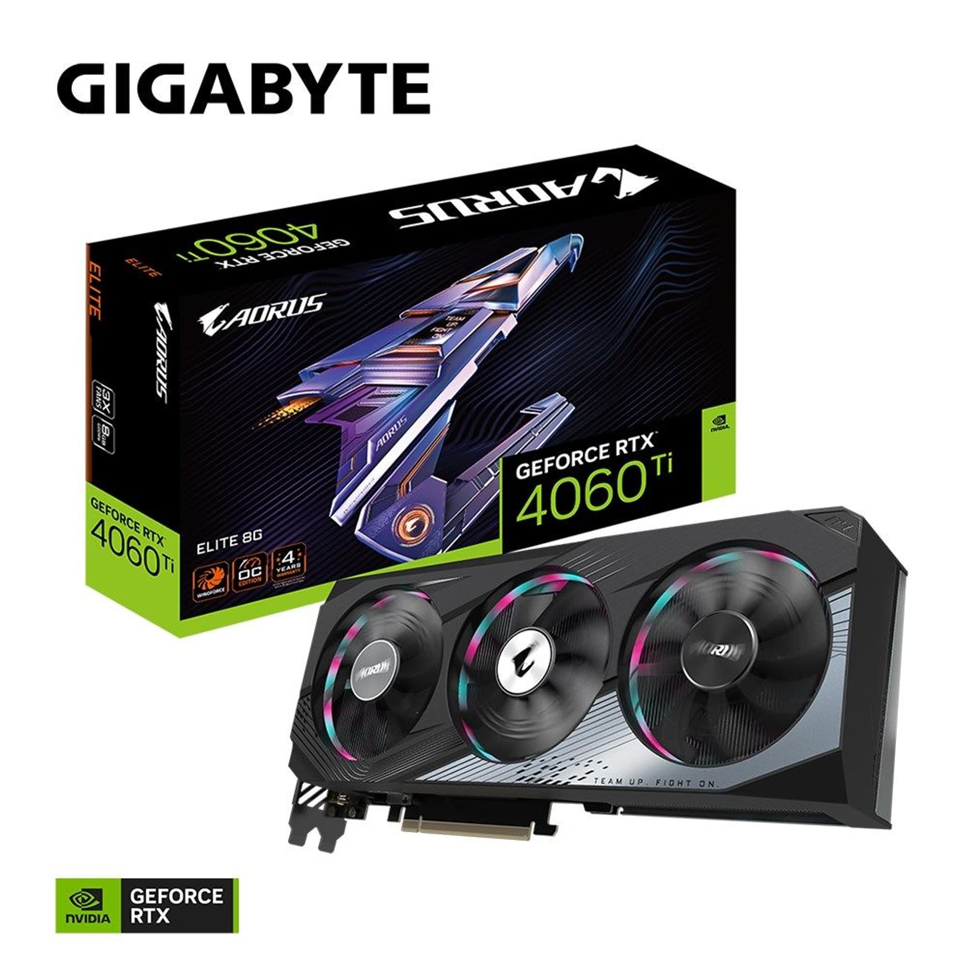

Karta graficzna AORUS GeForce RTX 4060 Ti ELITE 8G