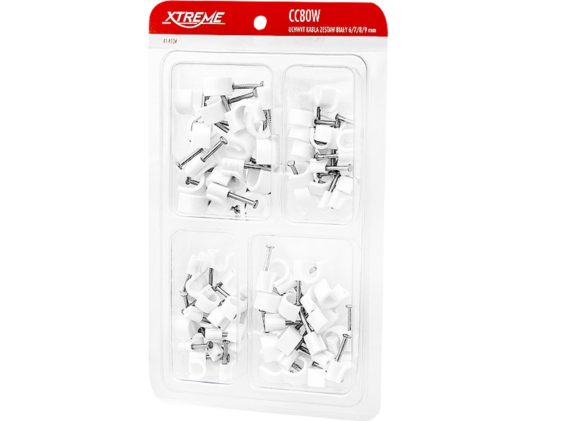 

41-412# Uchwyt kabla zest biały 6,7,8,9mm cc80w