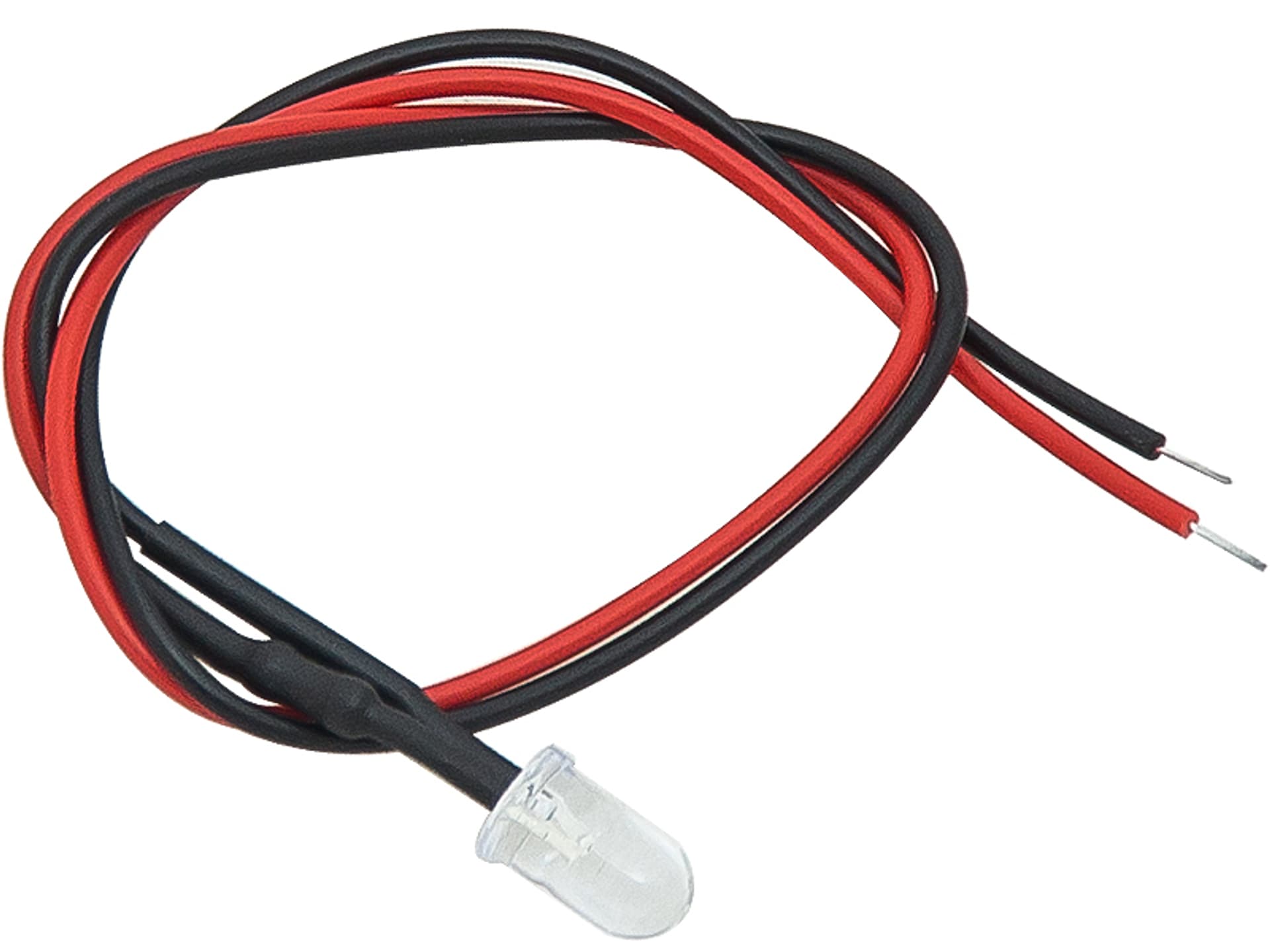 

4607# Dioda led 5 mm nieb.12vclear z przew20cm