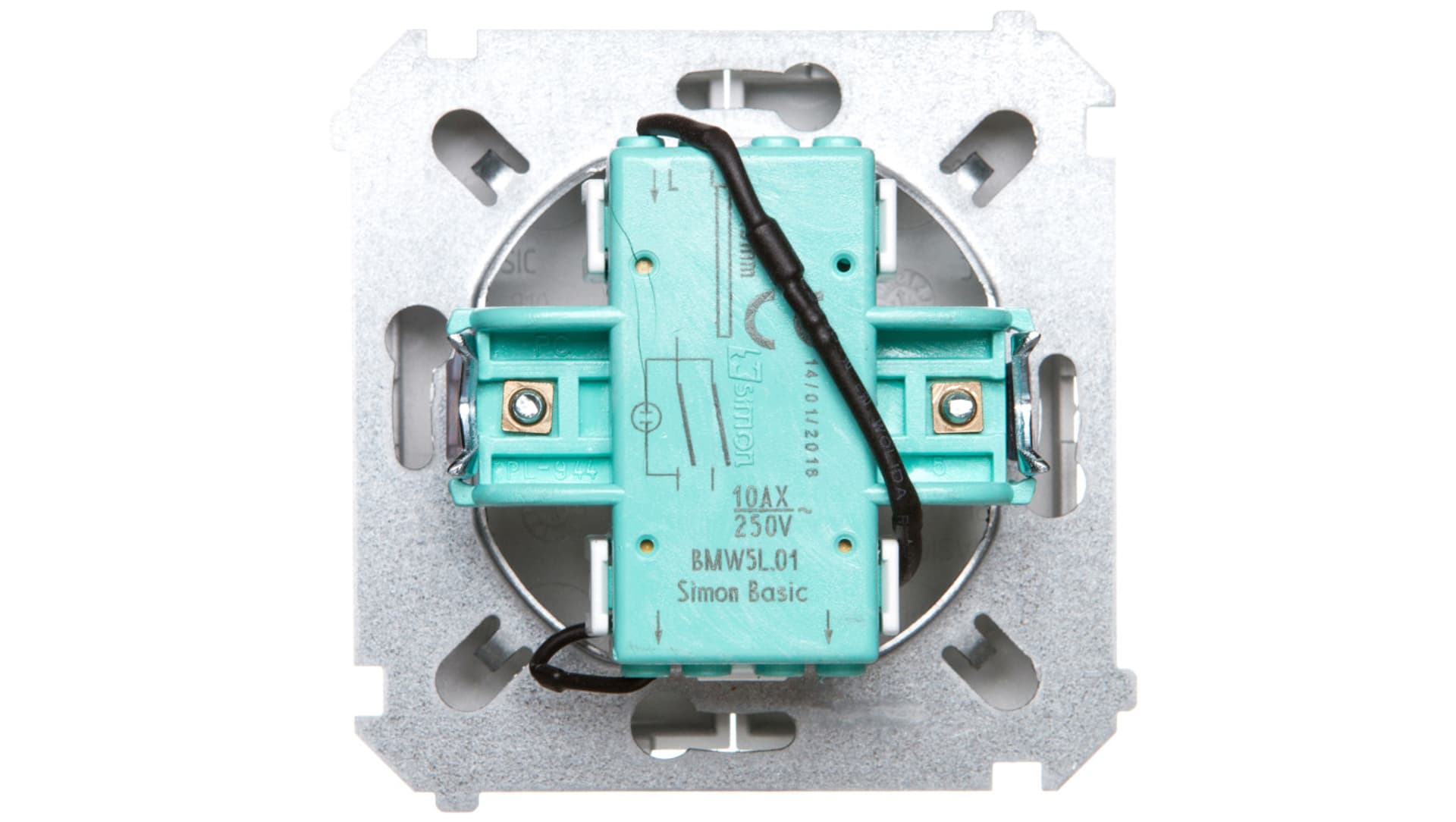 

Simon Basic Łącznik świecznikowy z podświetleniem 10AX 250V zaciski śrubowe srebrny mat BMW5L.01/43