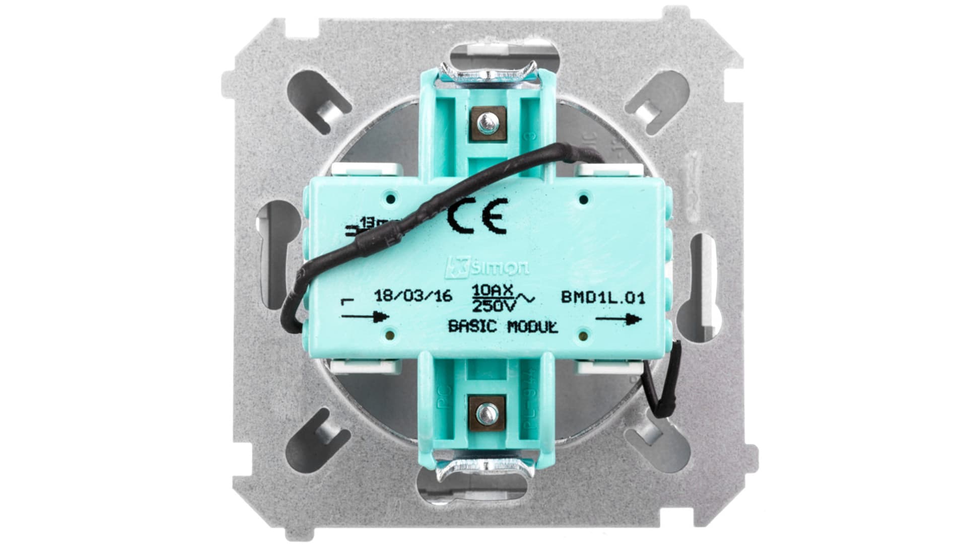 

Simon Basic Przycisk dzwonek z podświetleniem 10AX 250V zaciski śrubowe srebrny mat BMD1L.01/43