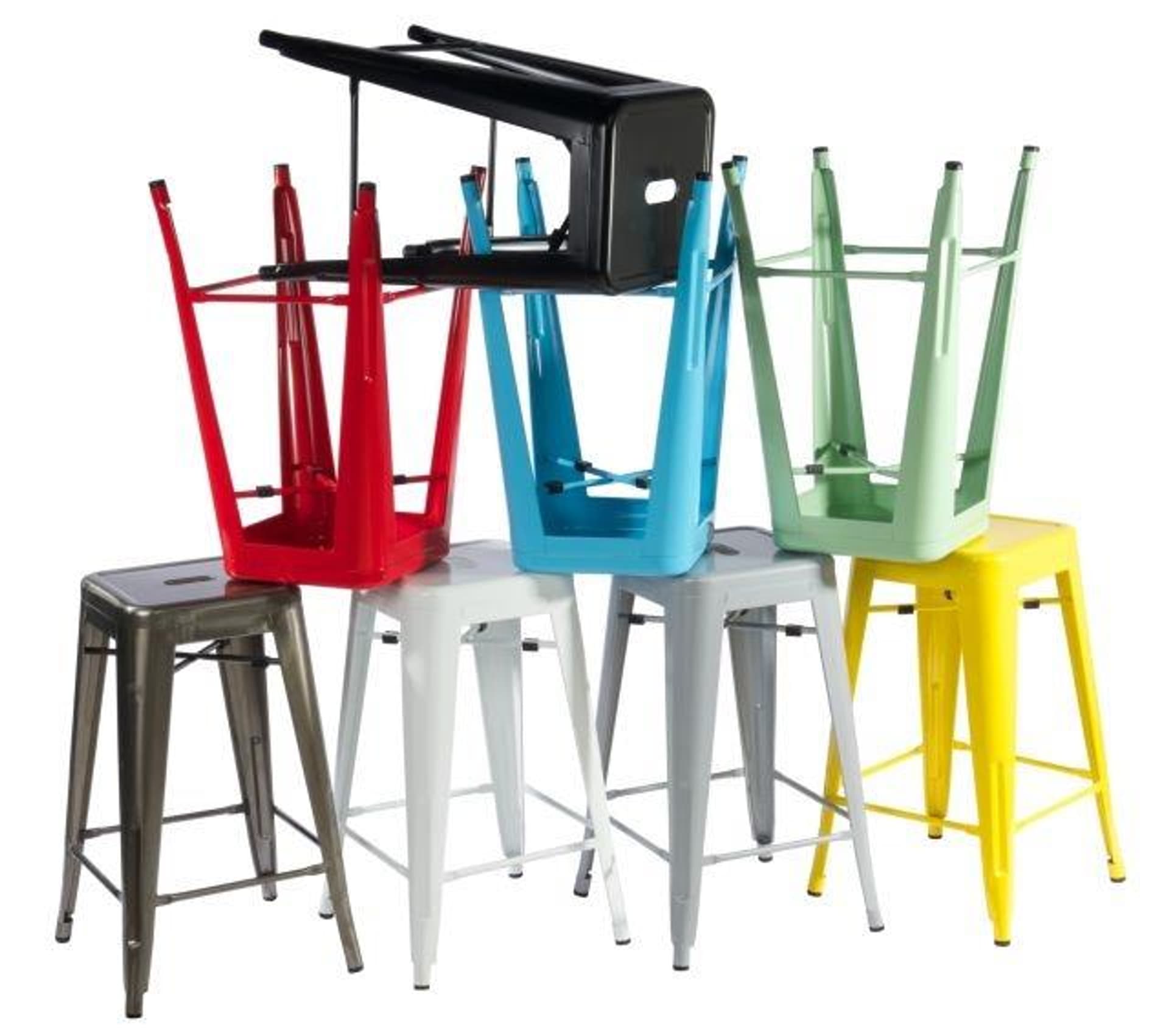 

Hoker Paris 66cm biały inspirowany Tolix (Kolor Biały)