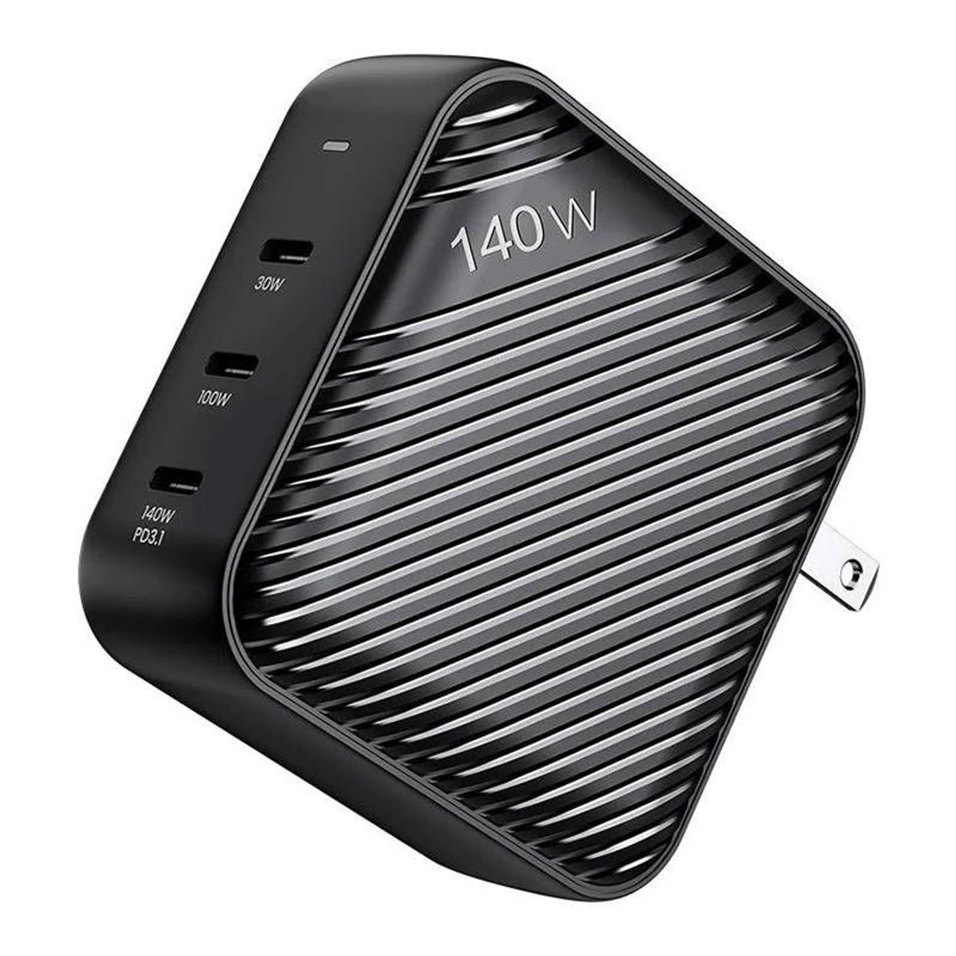 

Ładowarka sieciowa INVZI GanHub 3x USB-C, 140W, EU/UK/AU/US (czarna)