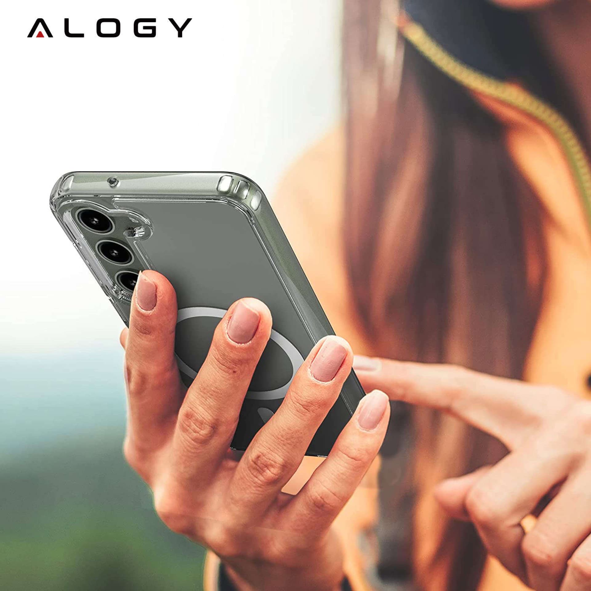 

Etui do MagSafe Alogy Ring Mag Clear Case do ładowarek Qi do Samsung Galaxy S23+ Plus Przezroczysty