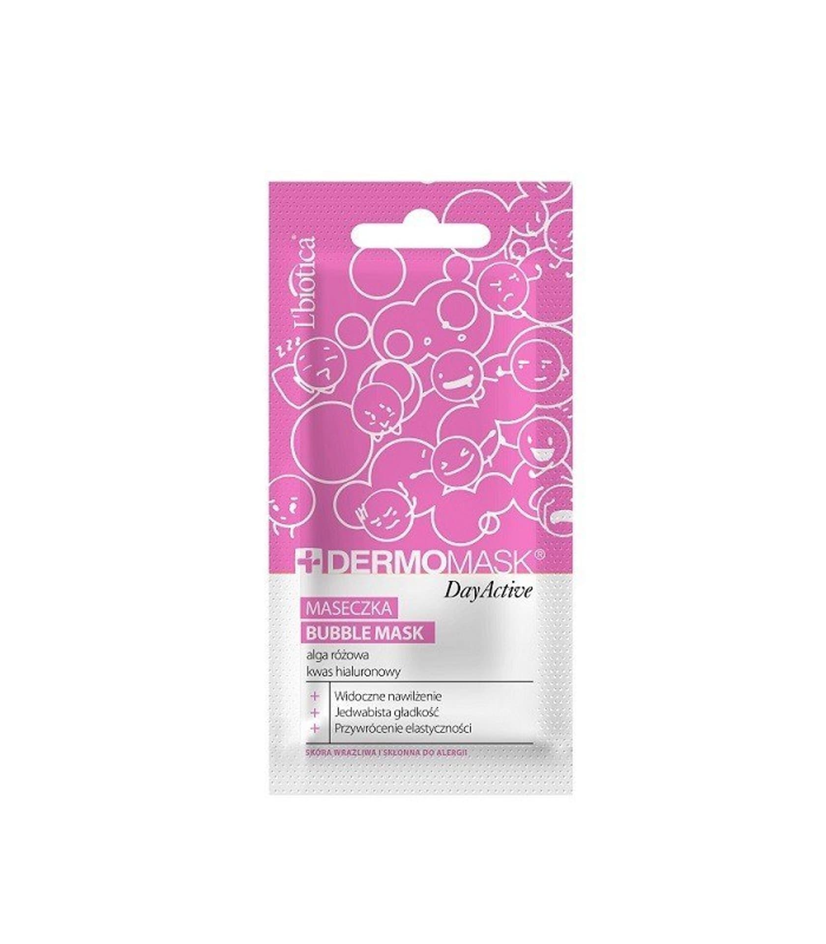 

L`BIOTICA Dermomask Day Active Maseczka bąbelkowa na twarz - alga różowa & kwas hialuronowy 10ml