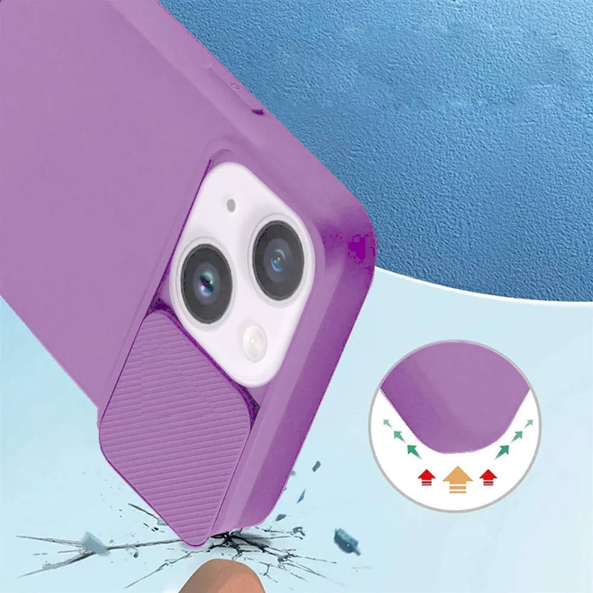 

Etui XIAOMI REDMI NOTE 12 PRO Silikonowe z Osłoną na Aparat Nexeri Silicone Lens fioletowe