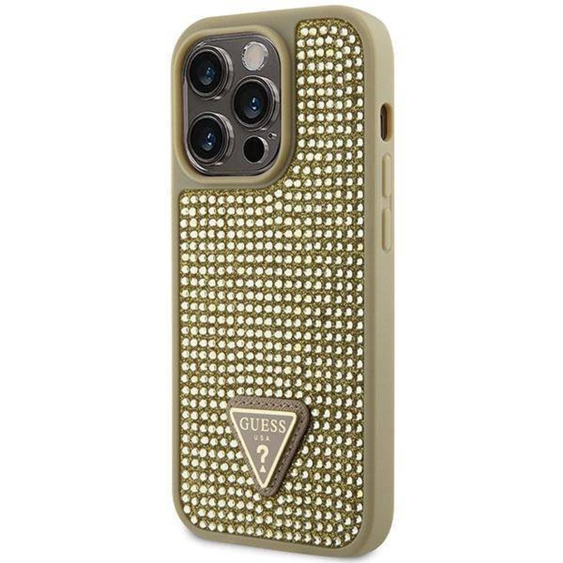 

Oryginalne Etui IPHONE 14 PRO Guess Hardcase Rhinestone Triangle (GUHCP14LHDGTPD) złote, Guhcp14lhdgtpd) złot