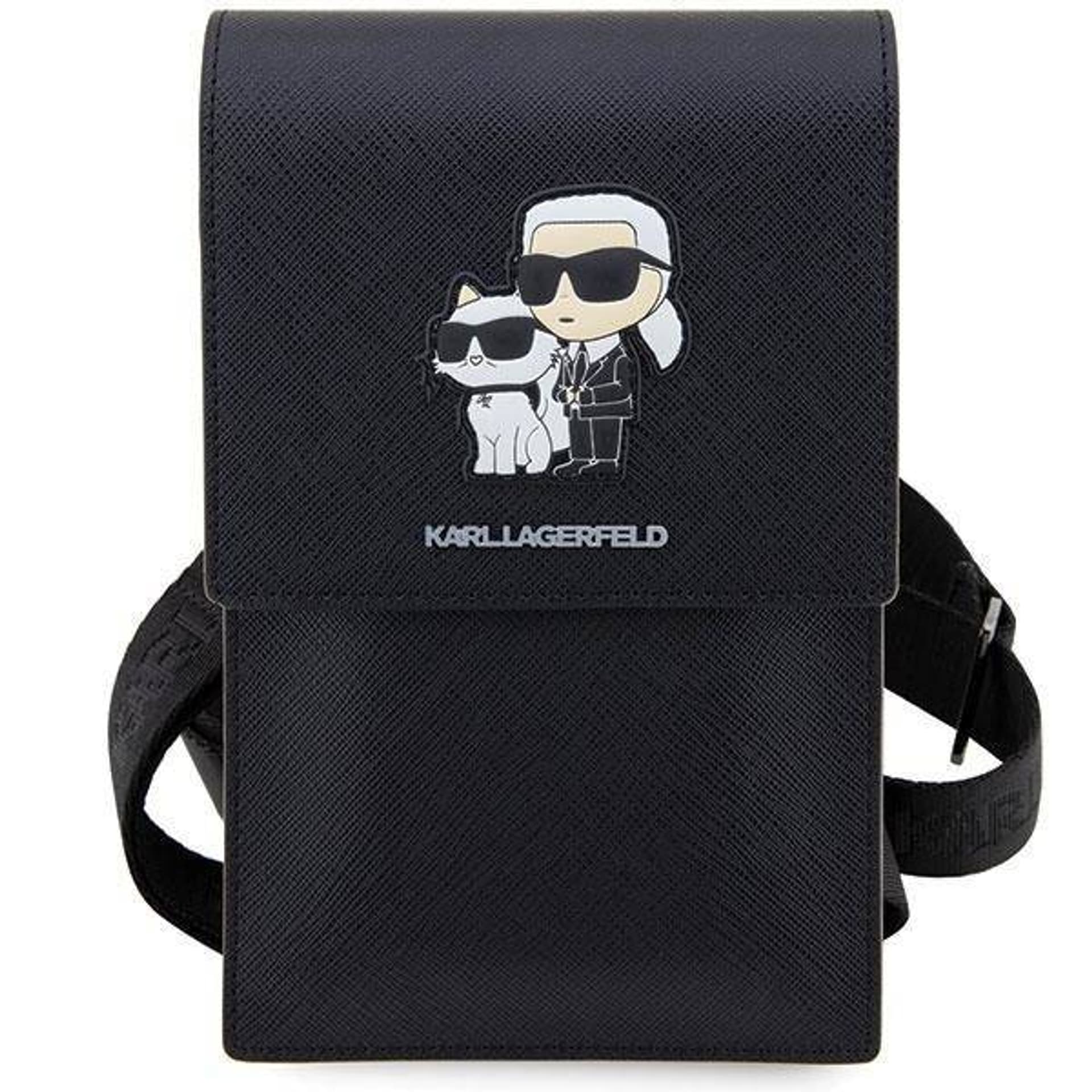

Torebka Karl Lagerfeld Saffiano Karl & Choupette Head (KLWBSAKCPMK) czarne, Klwbsakcpmk) czarn