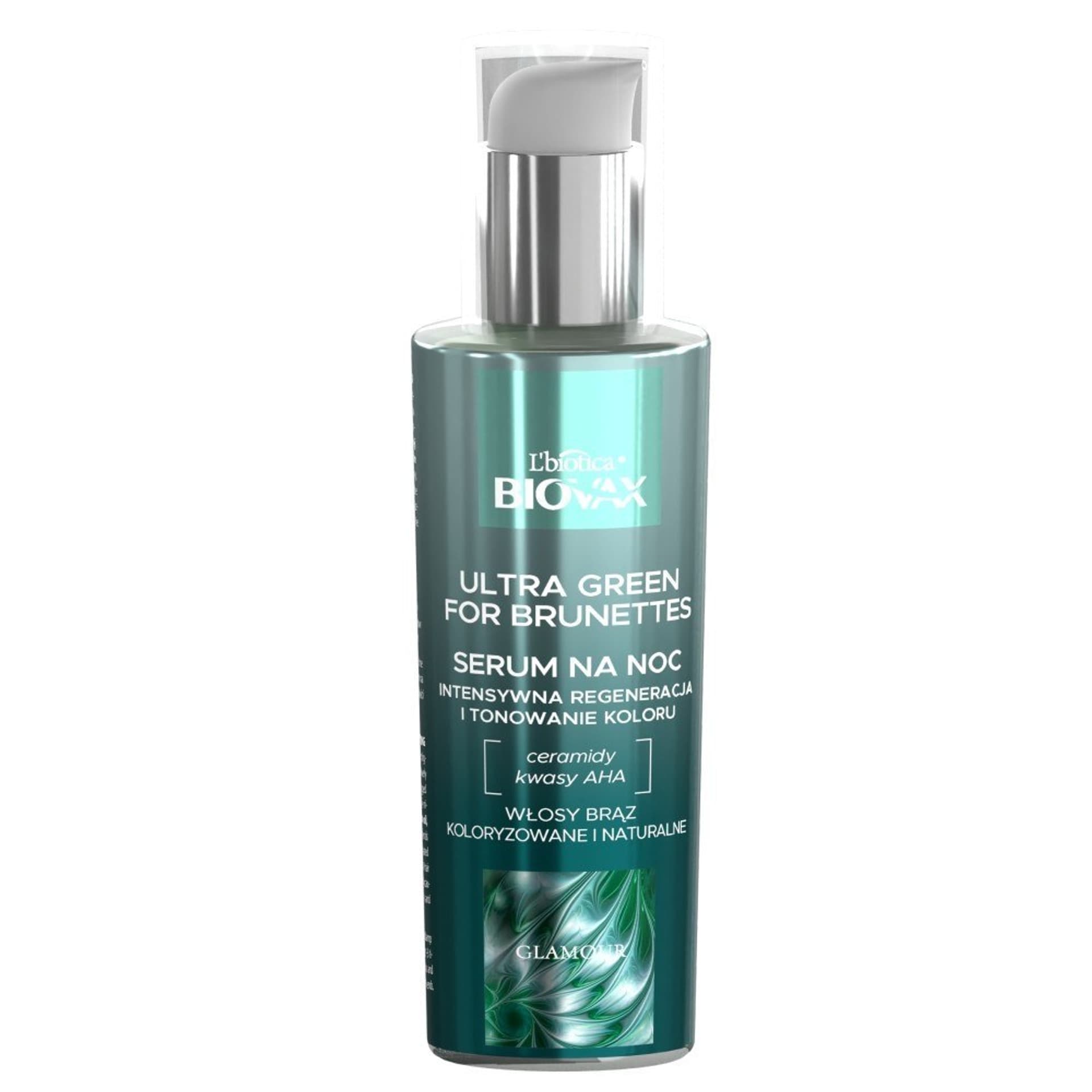 

L`BIOTICA Biovax Glamour Serum na noc Ultra Green For Brunettes - do włosów brązowych(naturalnych i farbowanych) 100ml