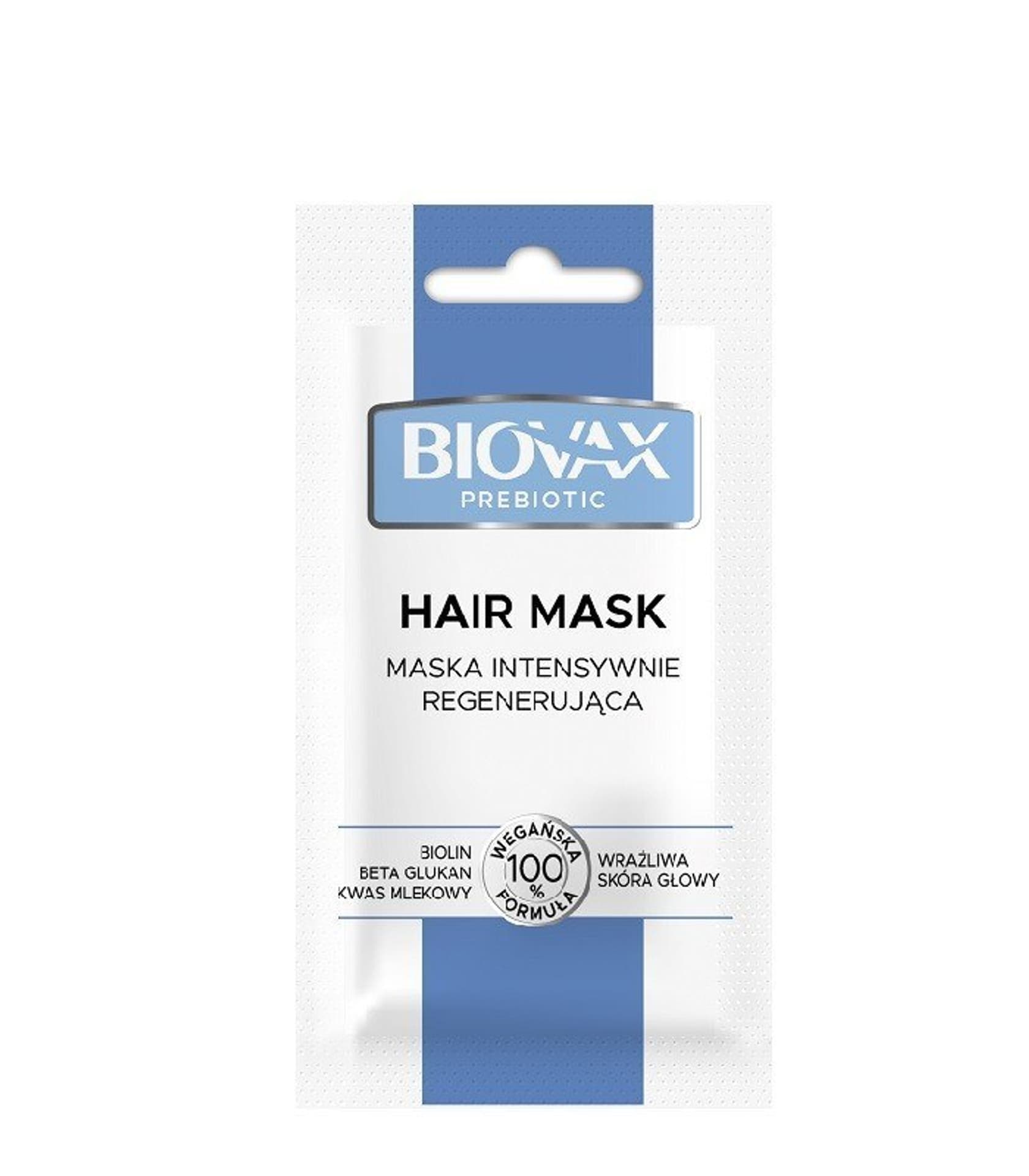 

L`BIOTICA Biovax Prebiotic Maska intensywnie regenerująca do wrażliwej skóry głowy 20ml - saszetka